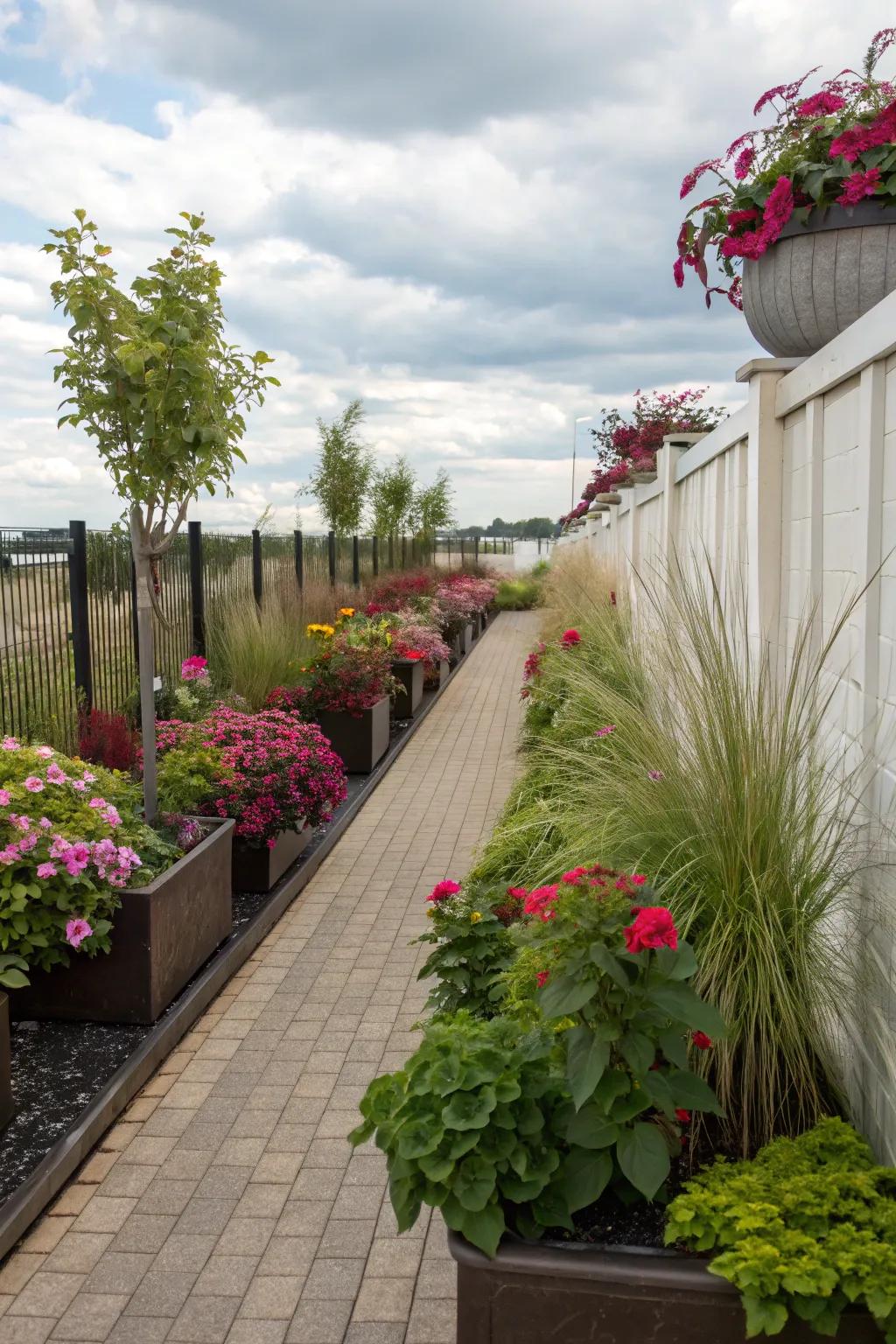 Containers add height and flexibility to garden design.