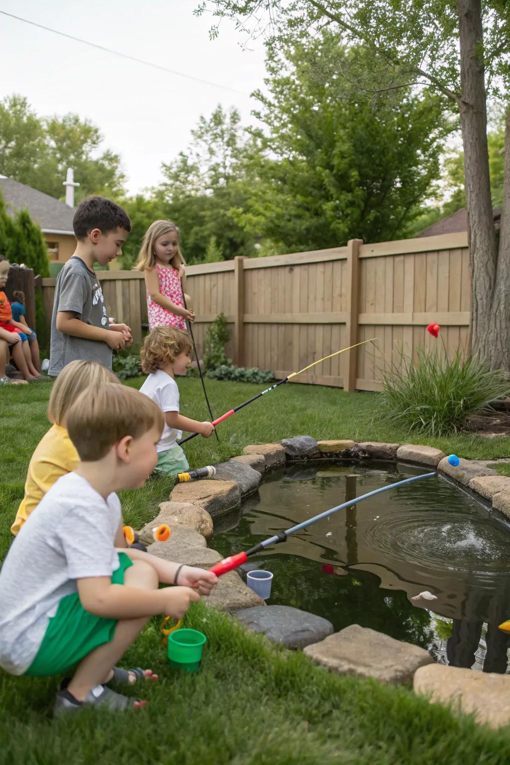 A friendly fishing tournament game for kids.