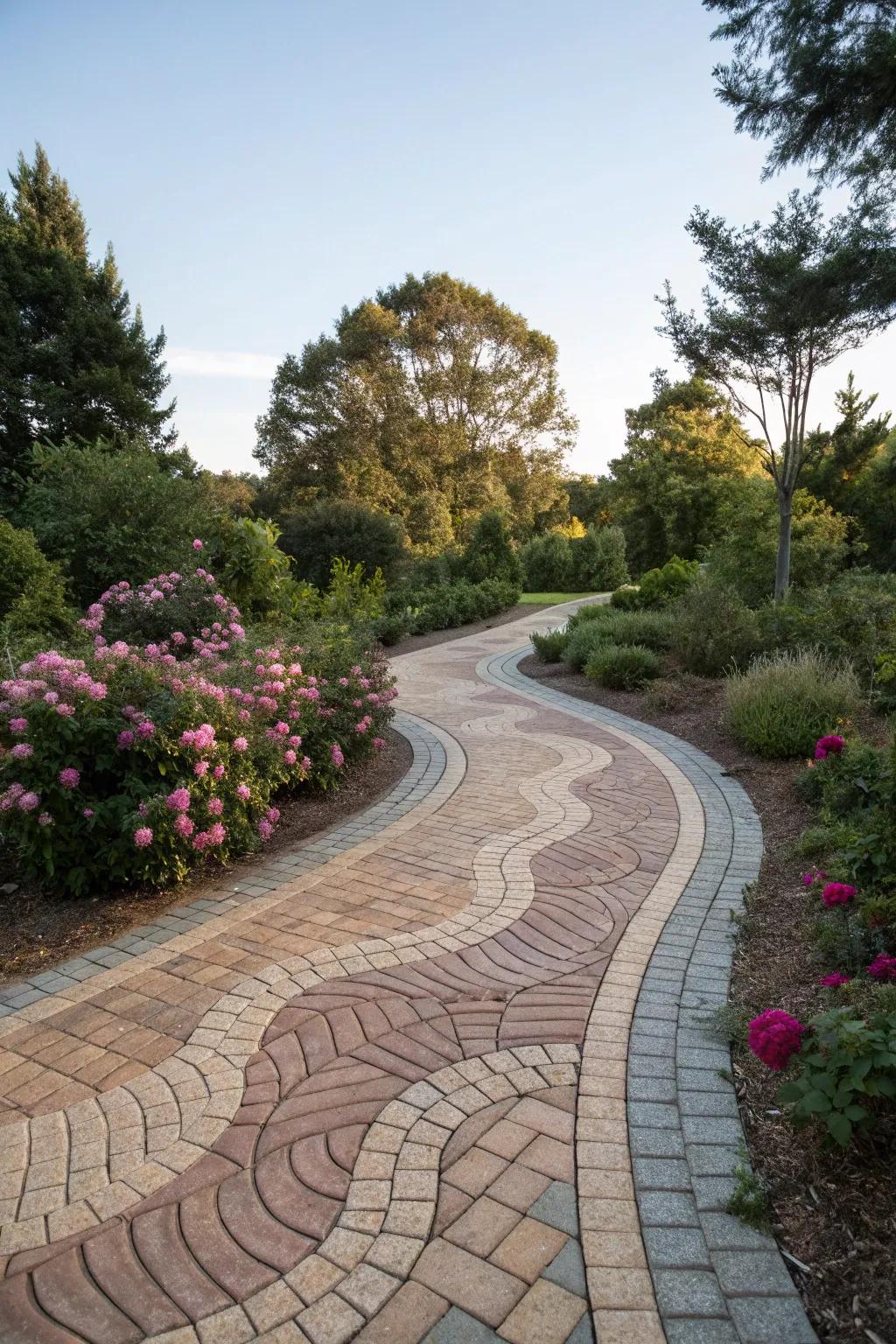 Wave patterns bring a soft, flowing aesthetic to your pathways.