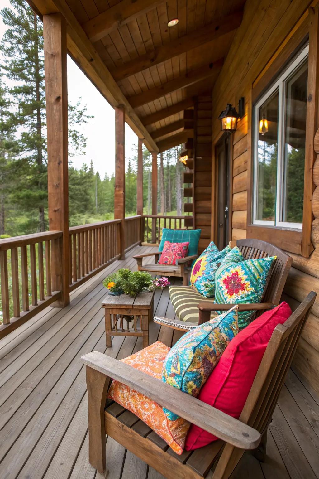 Pillows add style and comfort.