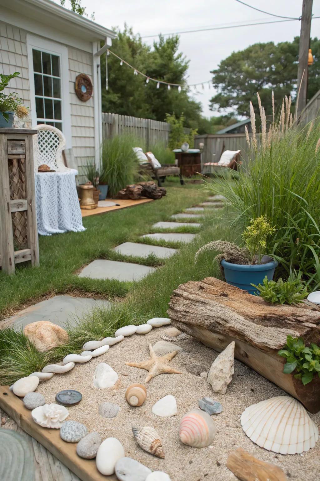 Ocean-inspired decor that brings a touch of the sea to your backyard.