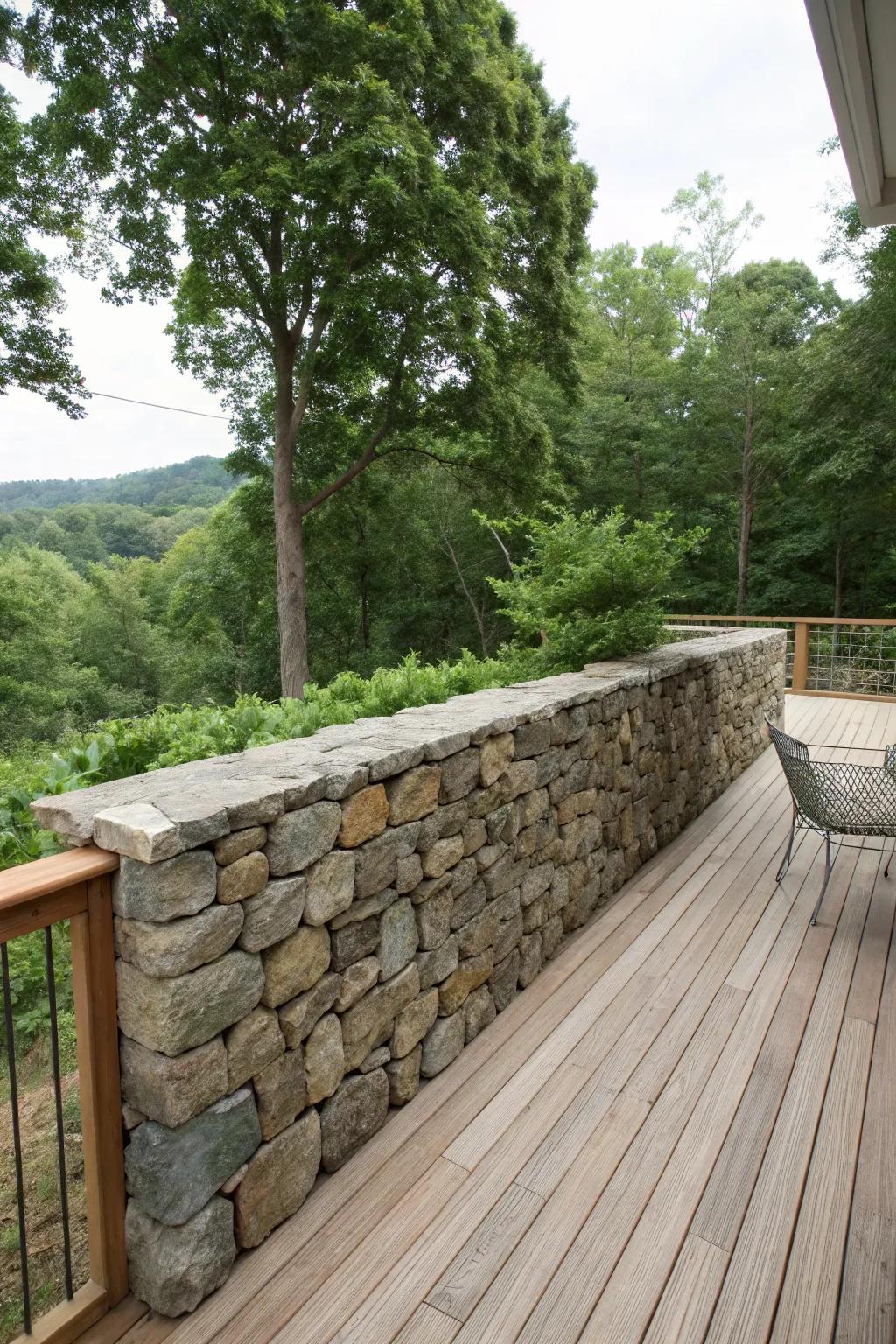 Stone walls add elegance and privacy to outdoor spaces.
