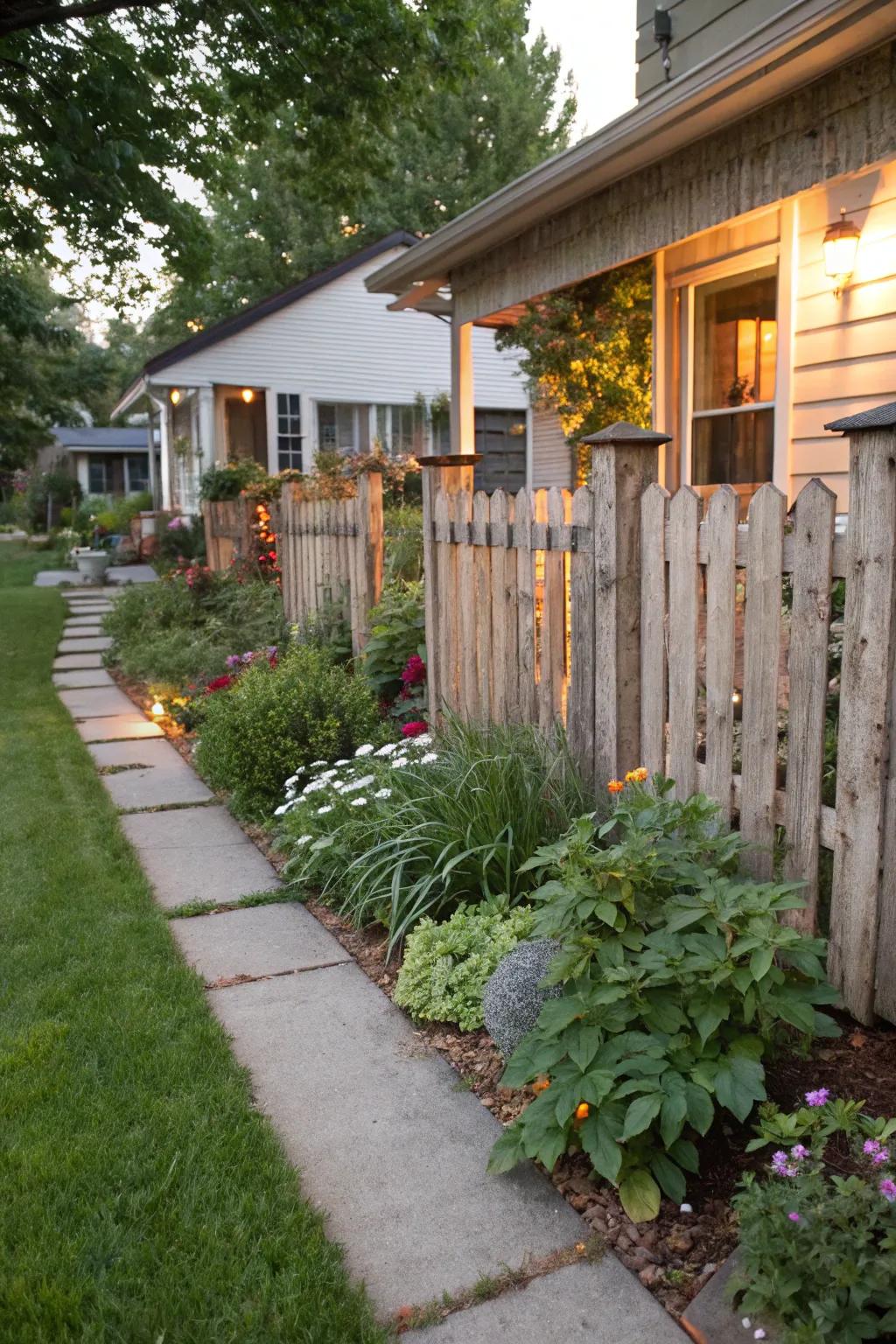 Pallet wood fences are a sustainable and charming option.