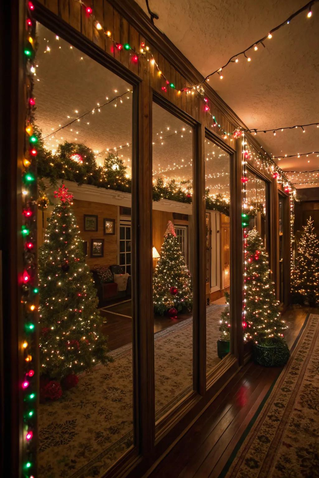 Mirrors enhancing the holiday glow