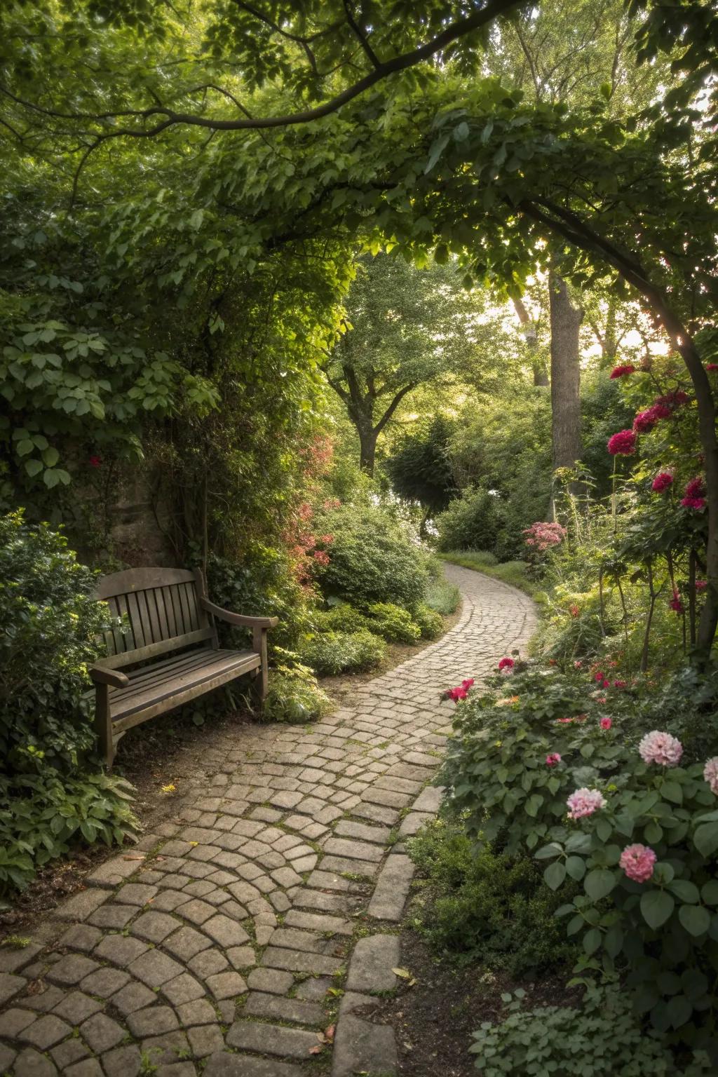 A secret garden path inviting you to explore hidden corners.
