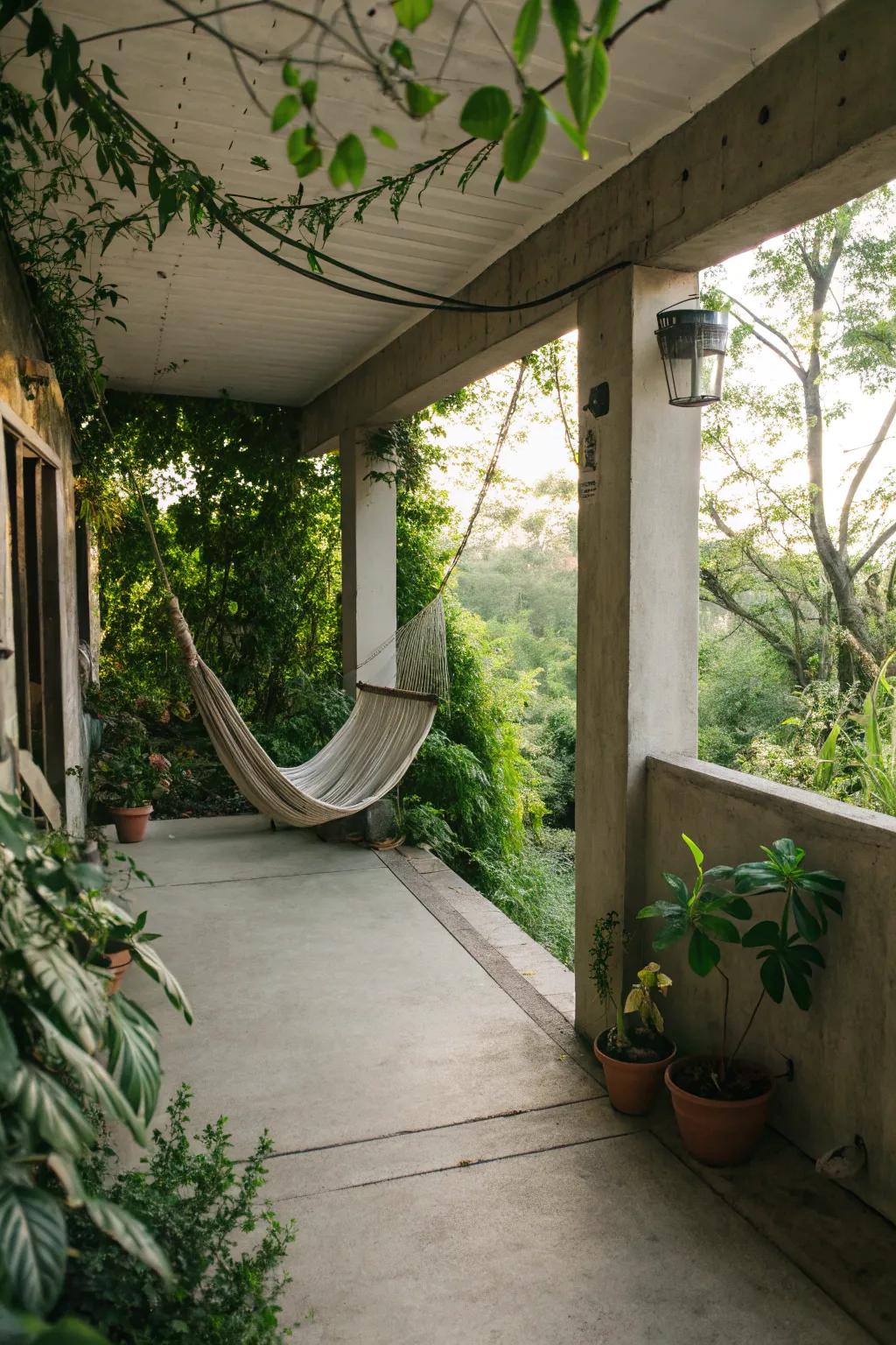 A whimsical hammock corner for ultimate relaxation.