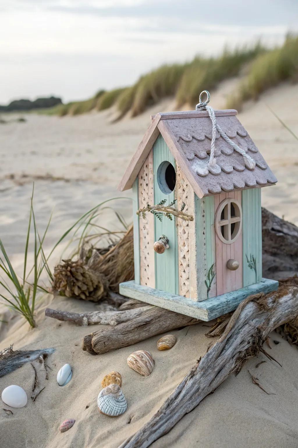 Seaside serenity: Beach-inspired birdhouse