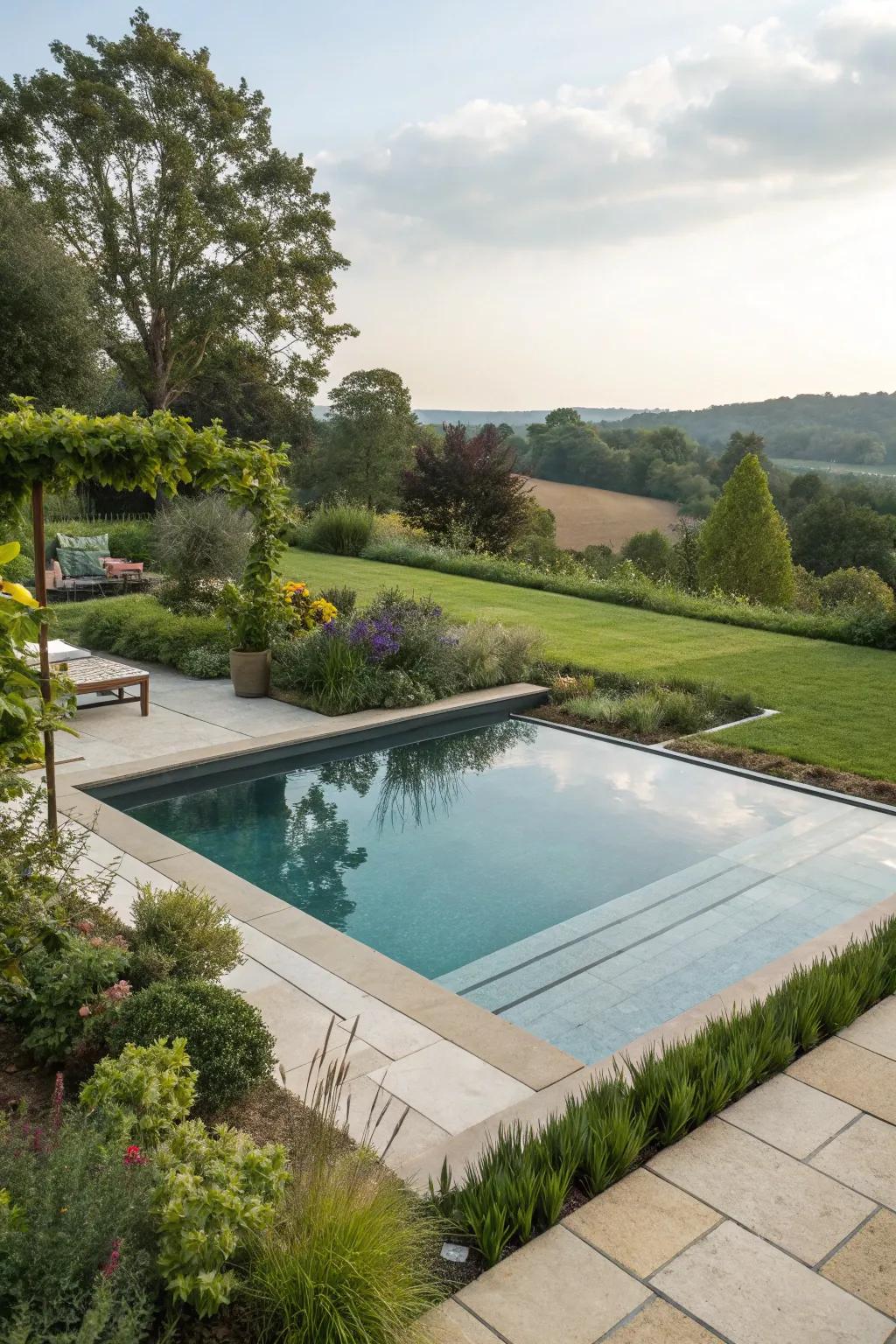 Infinity edges create a seamless and luxurious pool experience.