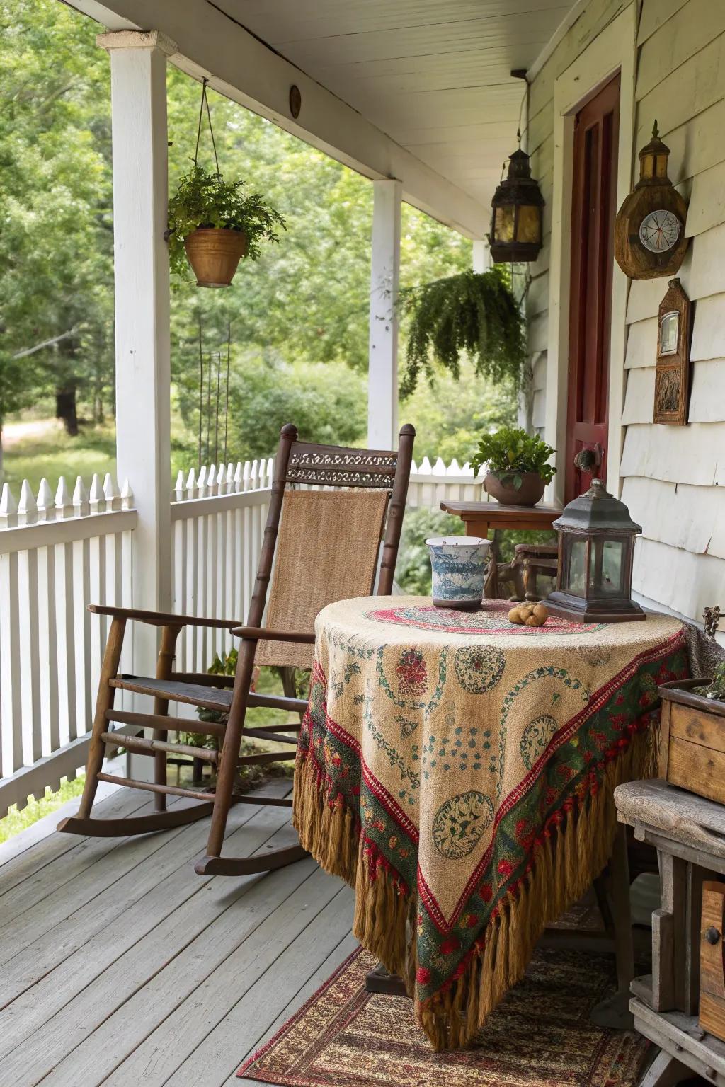 Vintage finds add unique character and charm to your porch.