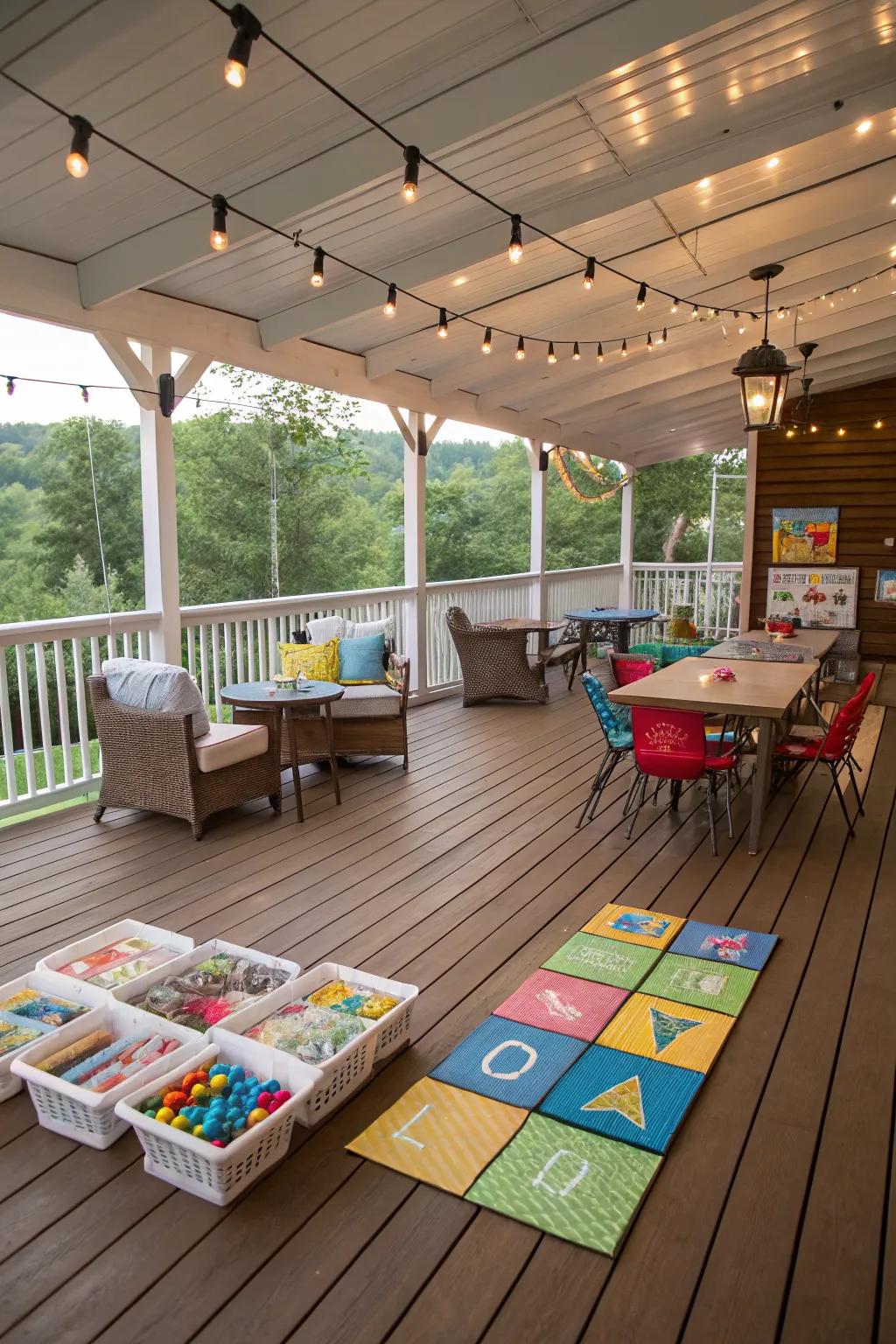 Interactive spaces on the deck encourage fun and engagement.