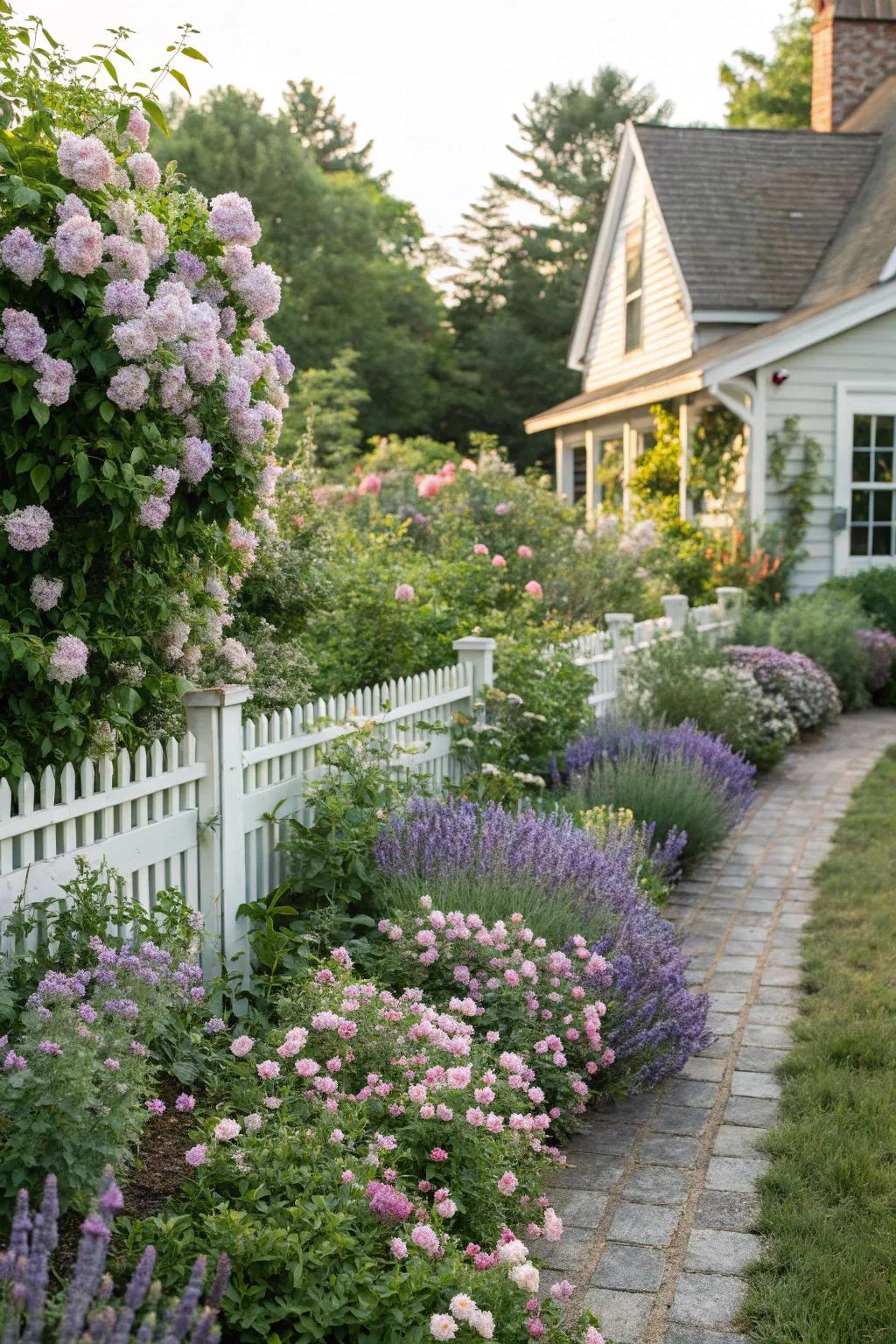 Fragrant flowers enhance the garden experience.