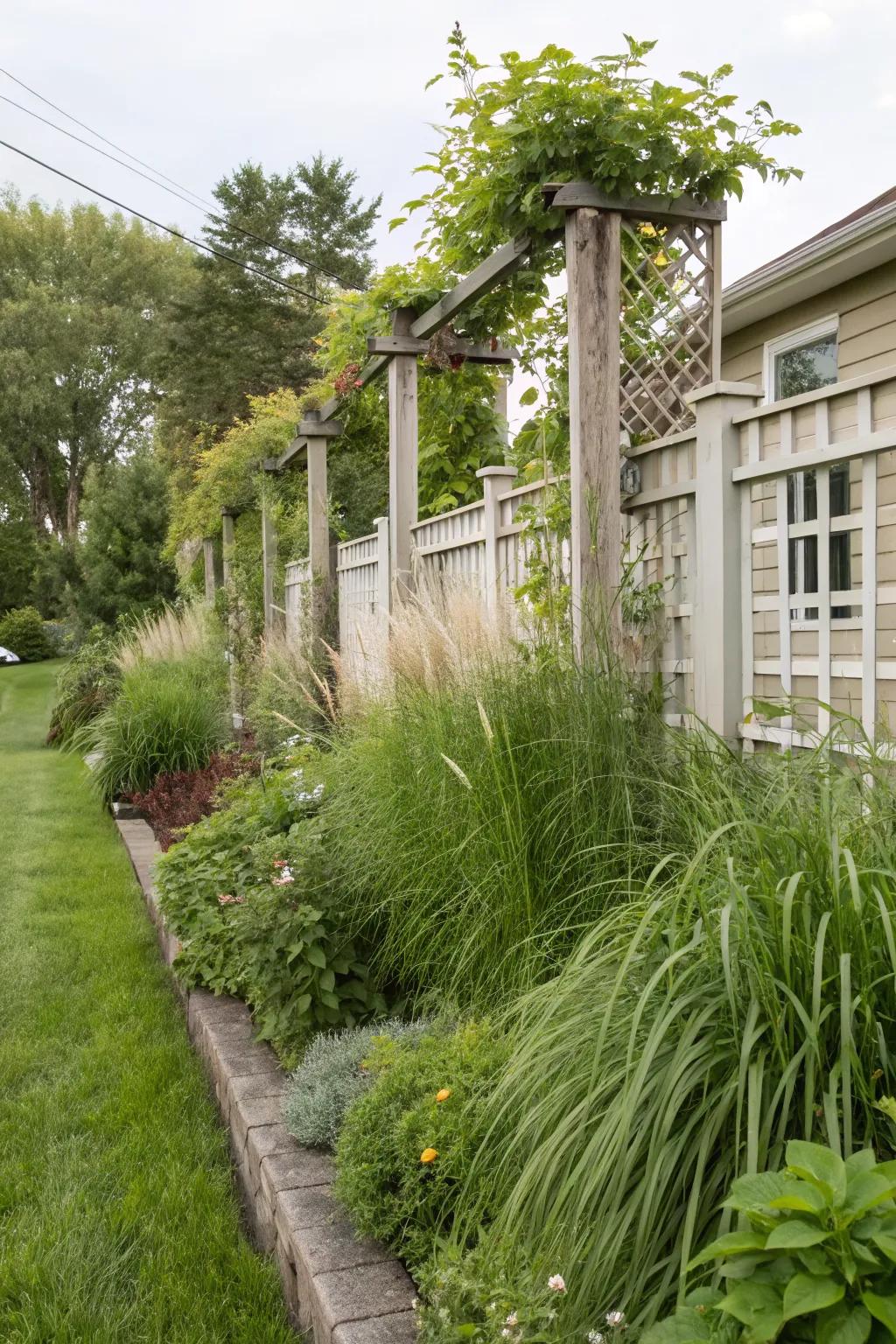 Vertical elements add height and sophistication to your berm.