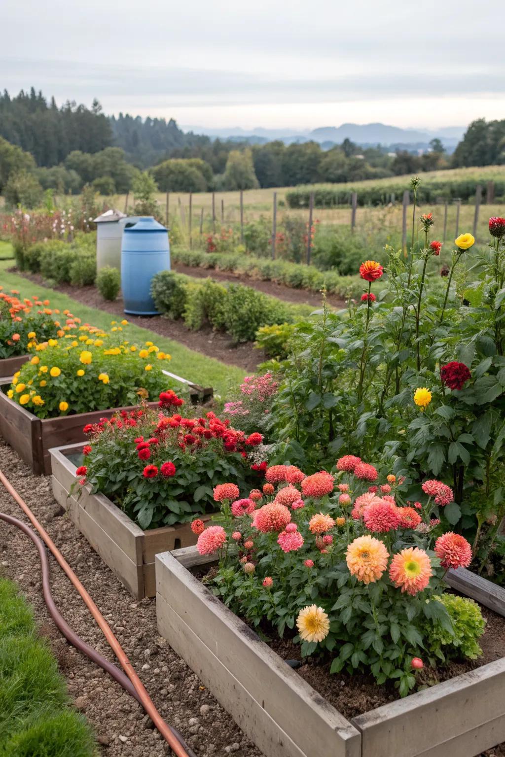 Sustainable practices keep dahlia gardens eco-friendly and thriving.