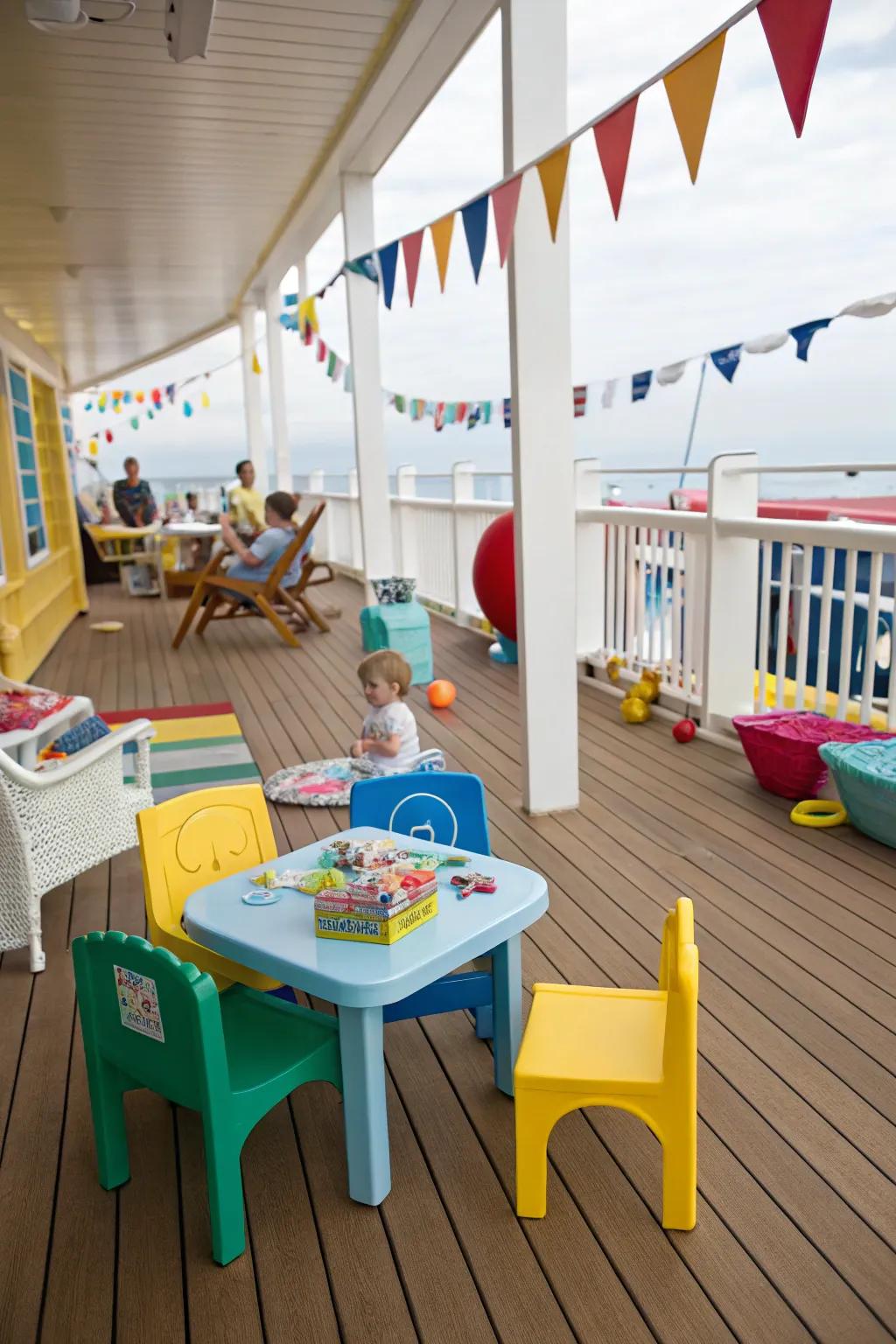 A kids' corner makes decks family-friendly and fun.