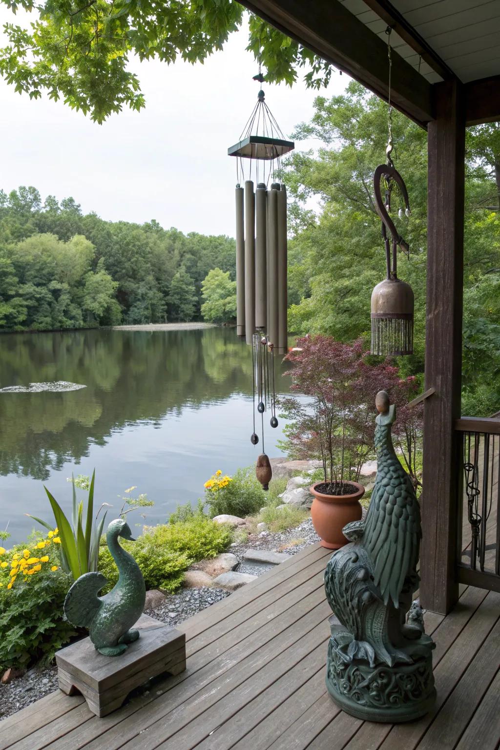 A deck personalized with artistic elements.