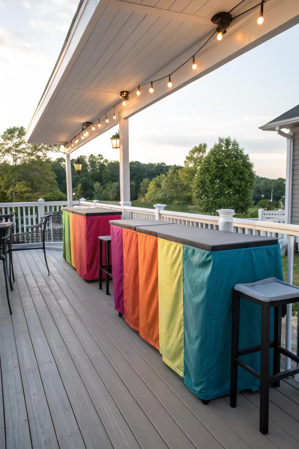 Fabric coverings offer style and protection.