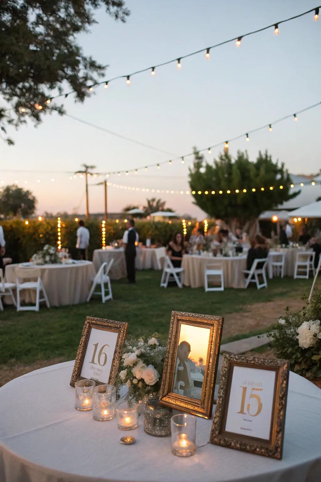 Mirrored table numbers add a glamorous and functional touch to your tables.