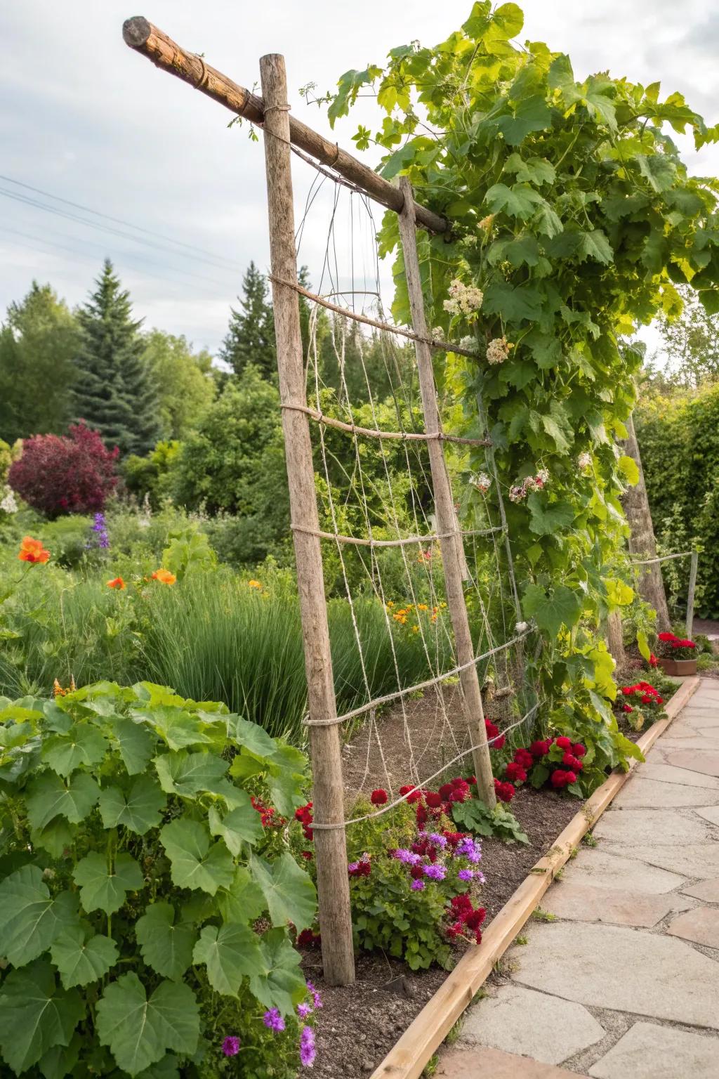 Keep it simple and flexible with a DIY string trellis.