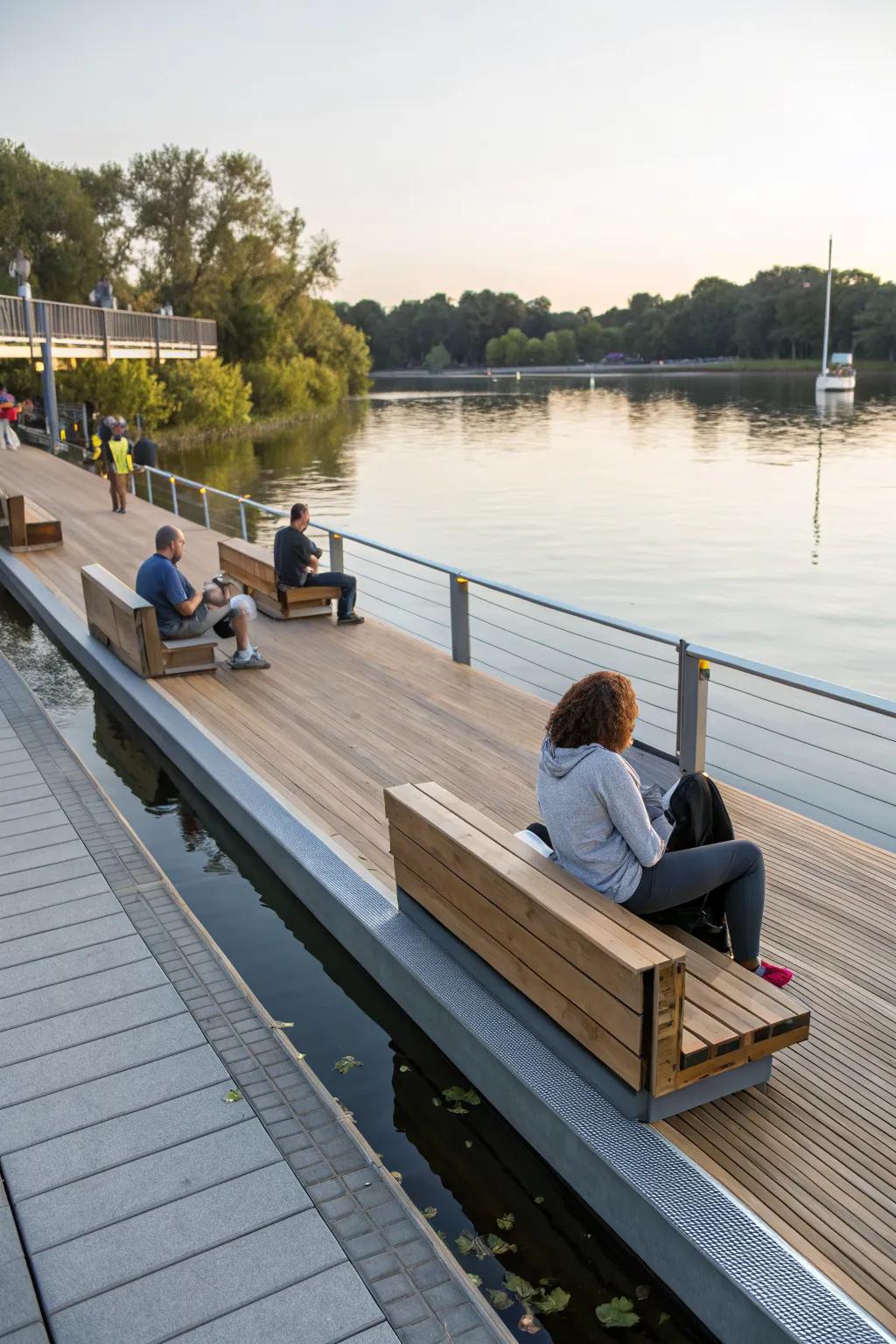 Built-in seating maximizes space and offers a clean, streamlined appearance.