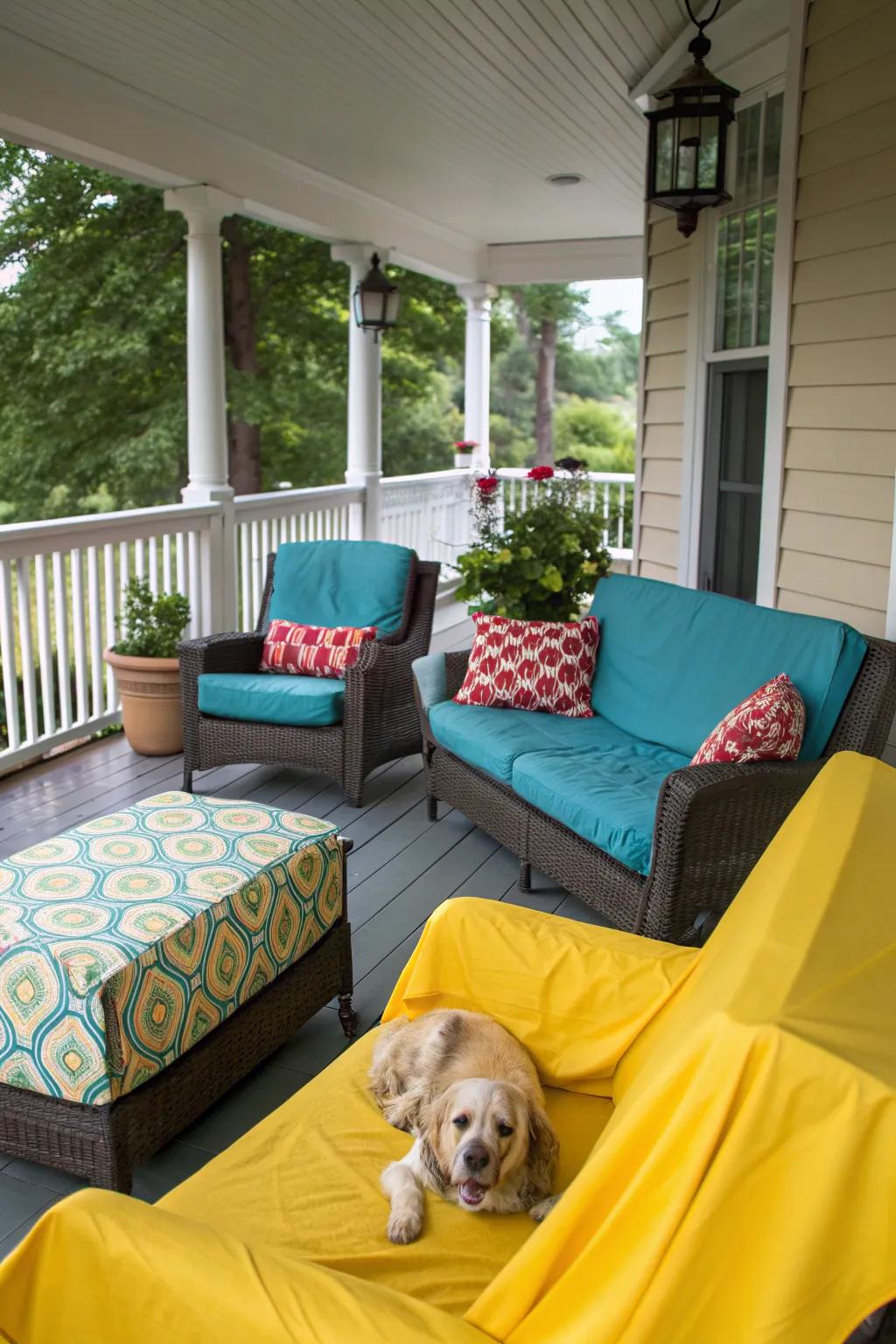 Pet-safe covers protect furniture and allow worry-free pet lounging.