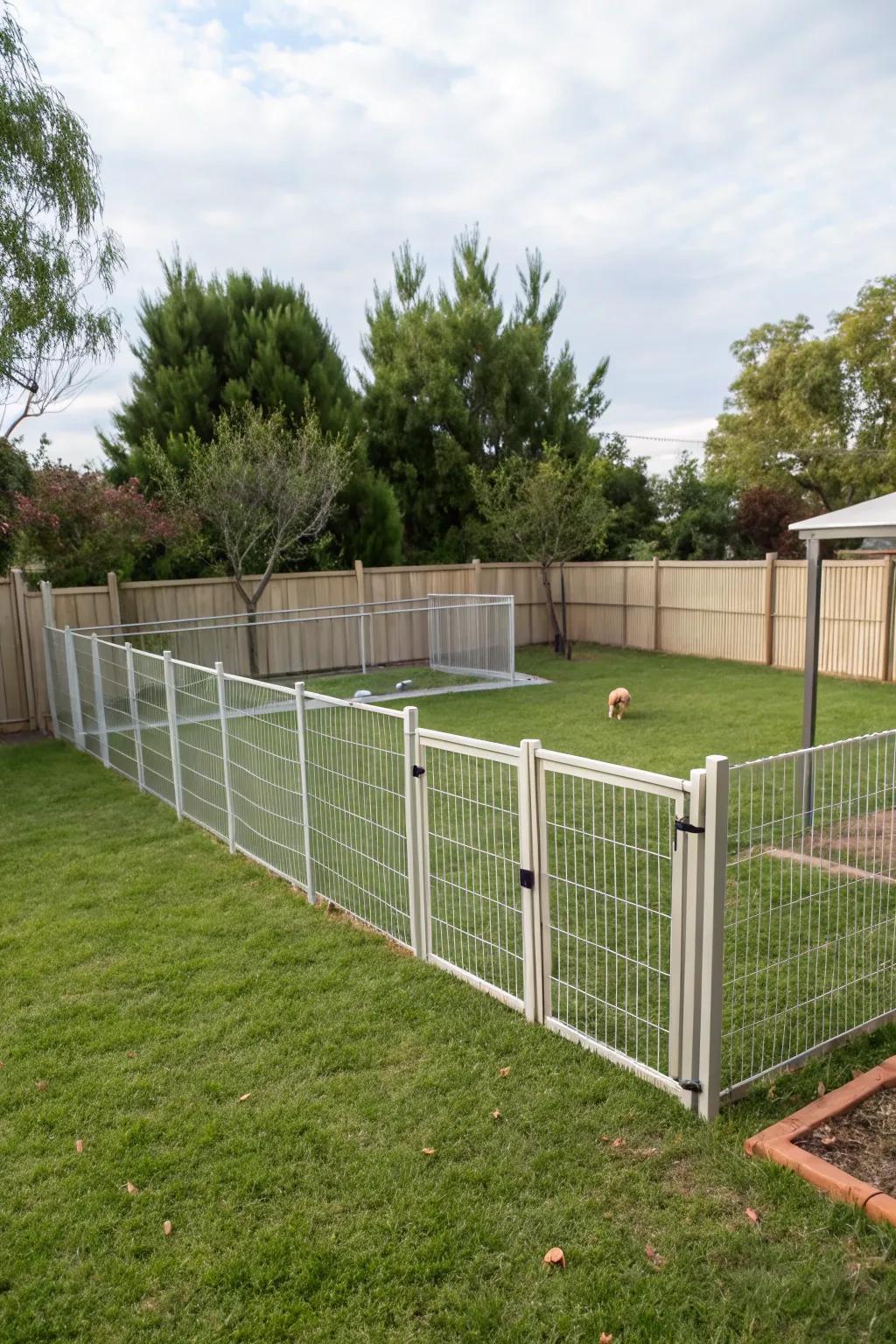 Portable panels offer flexibility and convenience for dog runs.