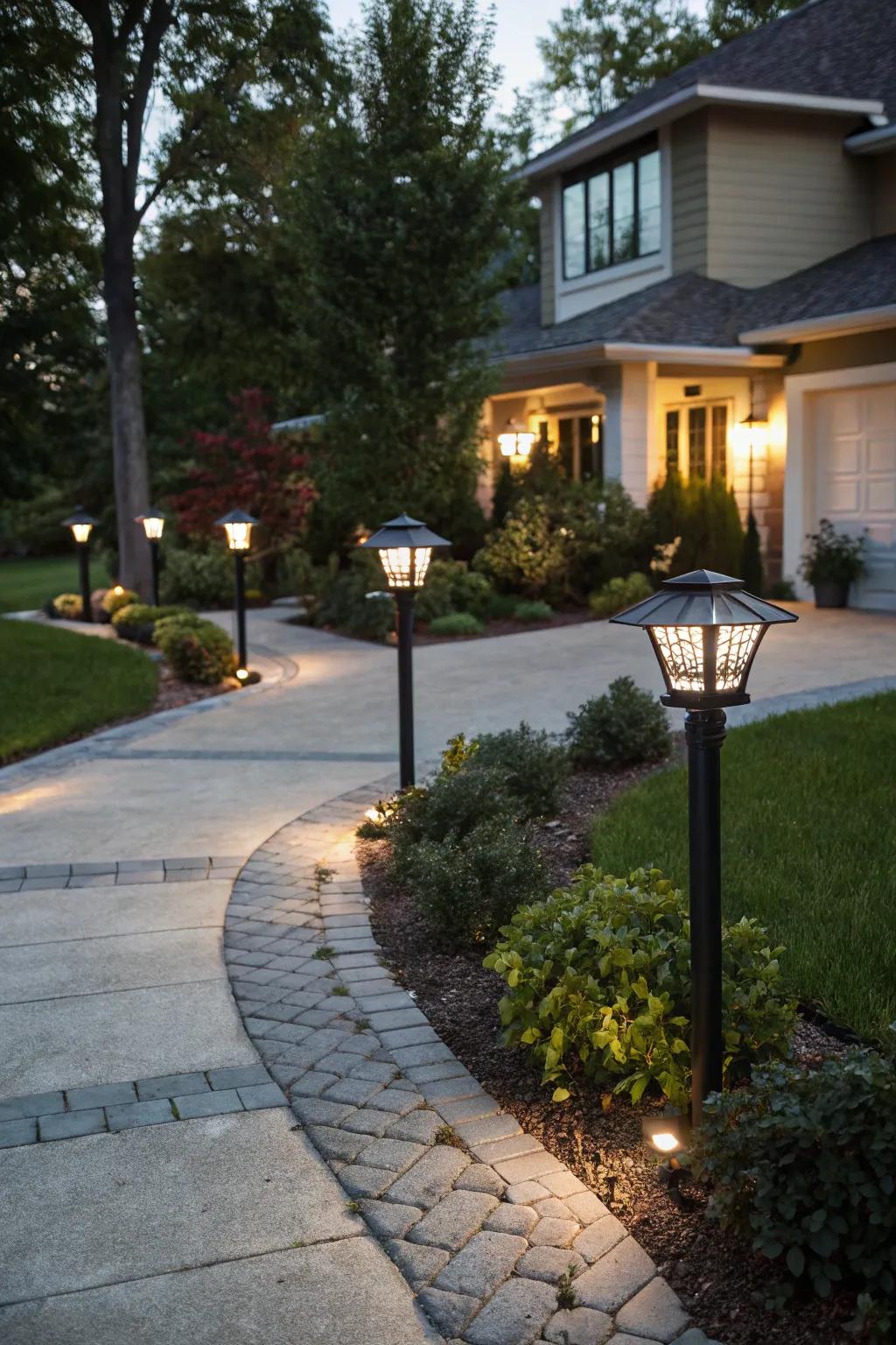 Weatherproof fixtures ensure durability.