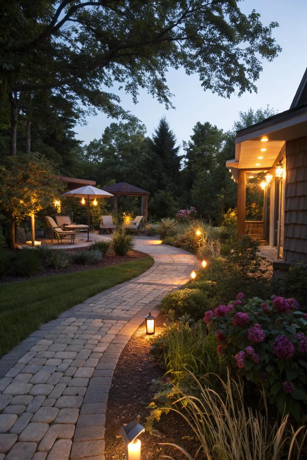 Solar lights provide eco-friendly illumination for patios.