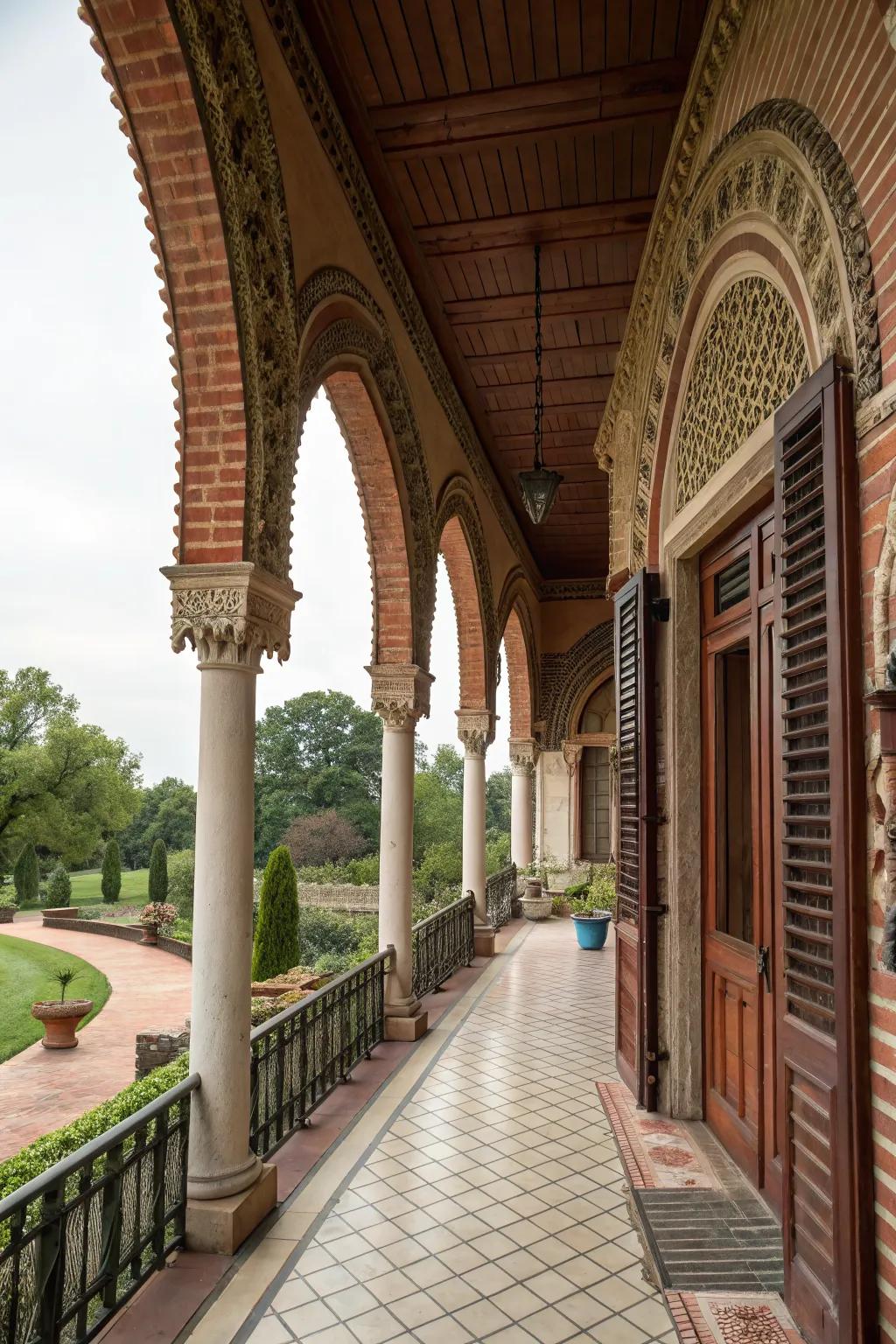 A brickwork arch adds elegance and grandeur to your porch.