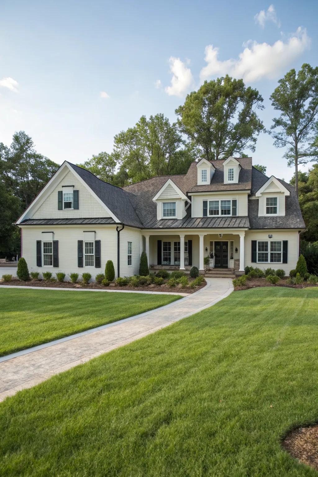 Achieve symmetry with dormer pairs.