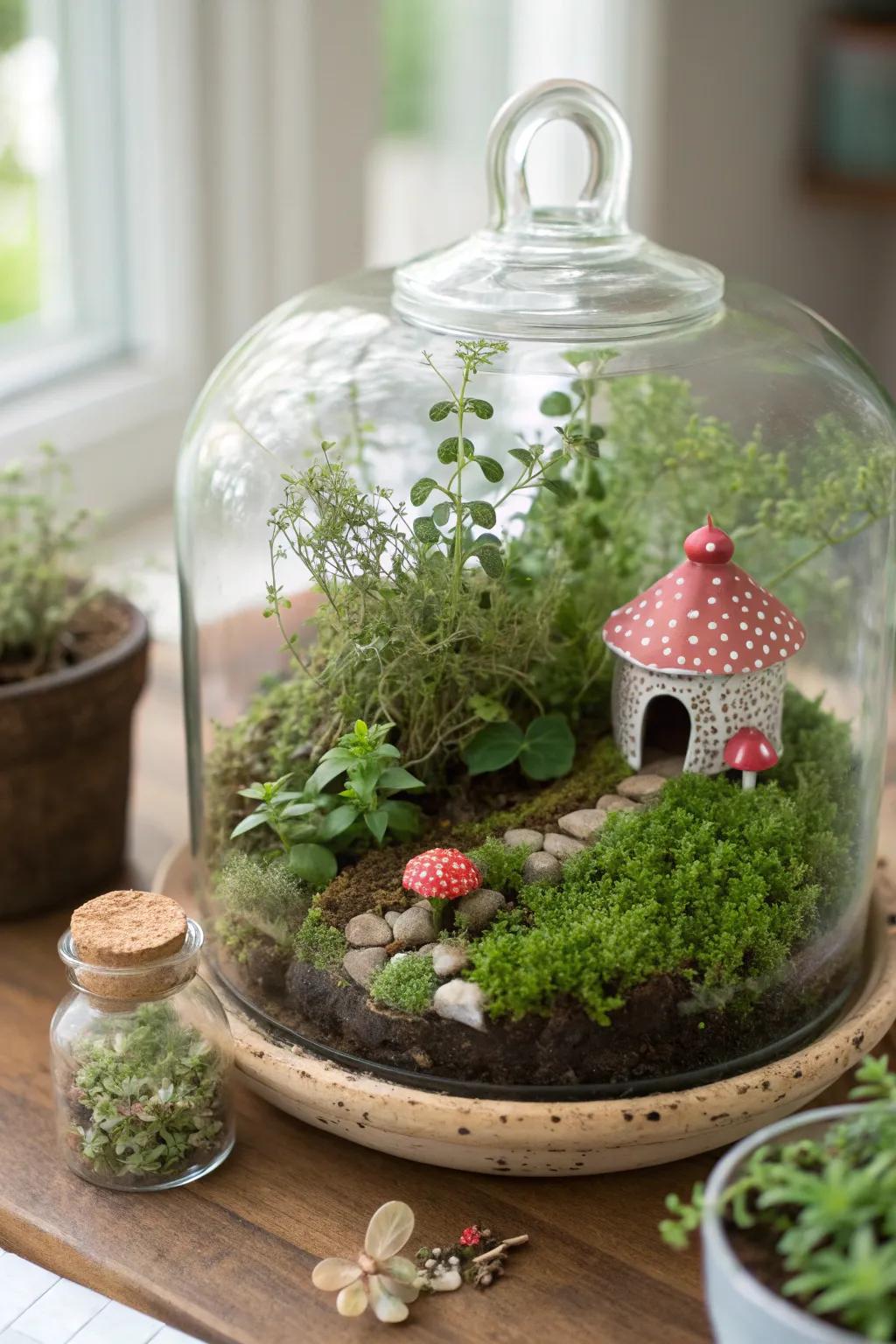 A fairy herb garden that combines charm with practicality.