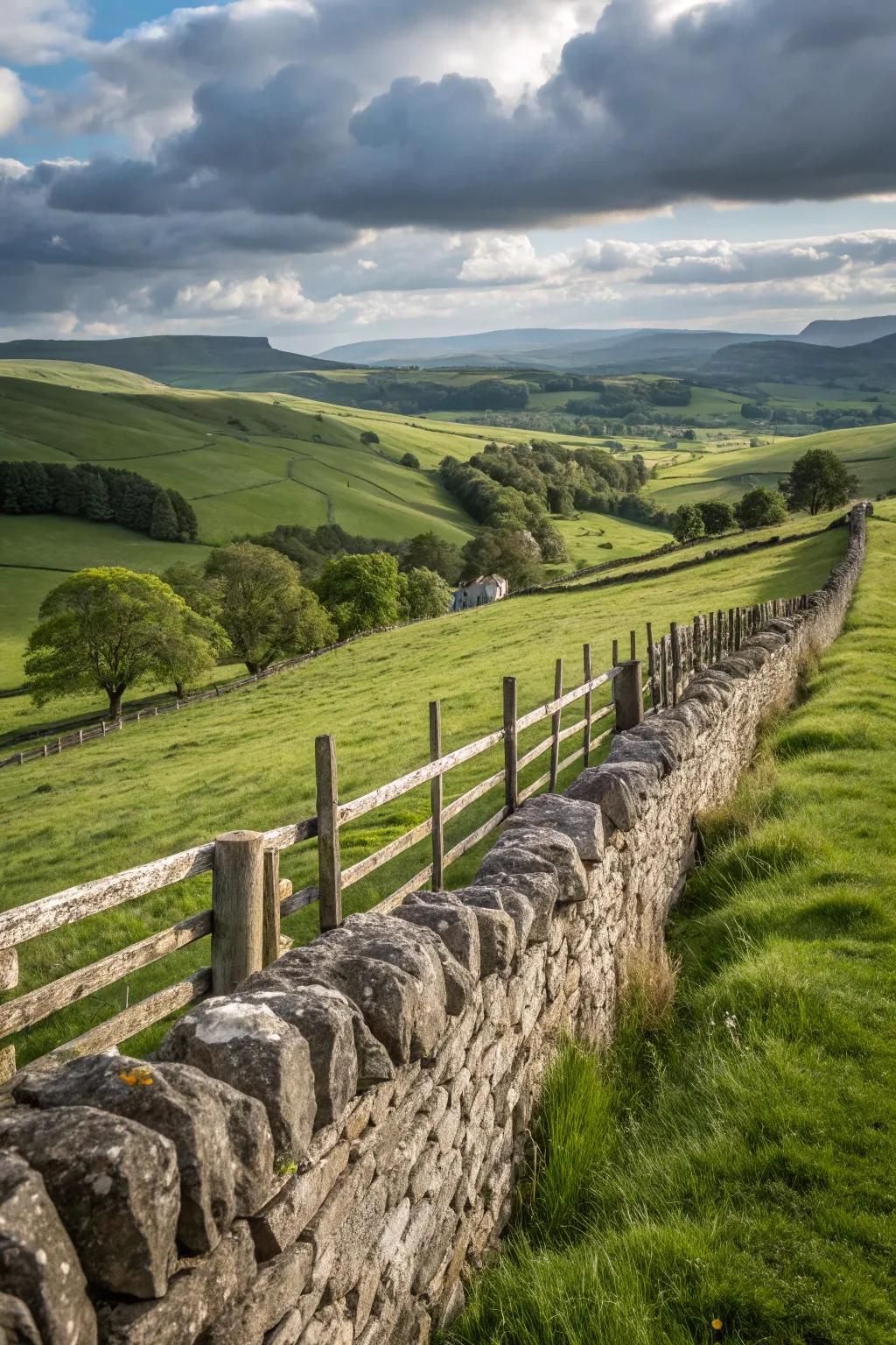 Stone walls offer timeless elegance and strength.