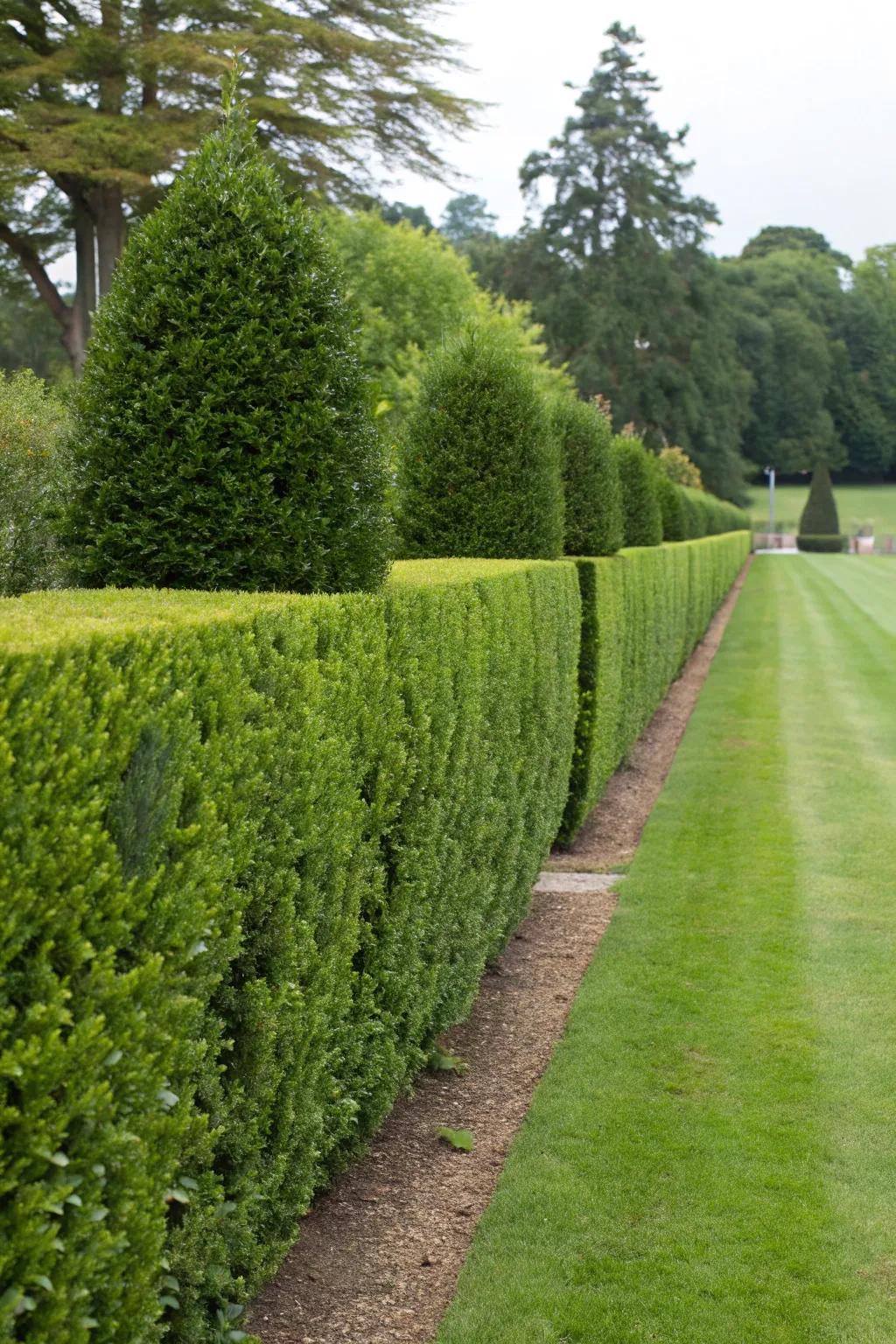 Yew hedges add elegance to formal gardens.