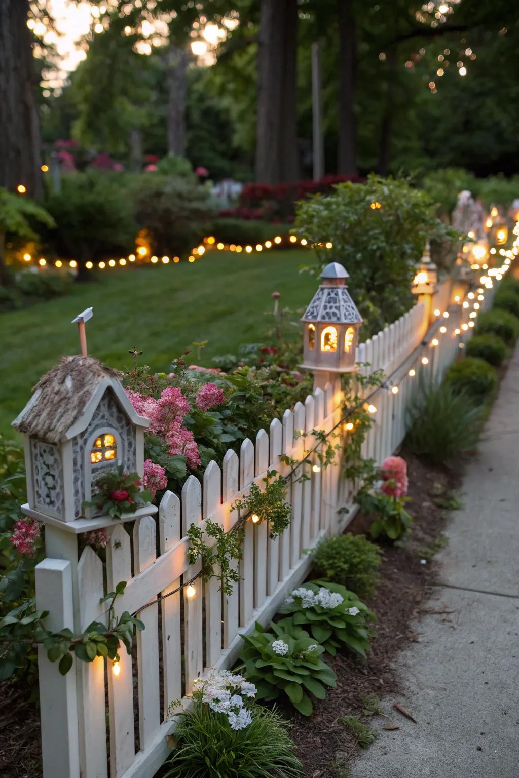 Magical fairy garden nooks adding height and charm.