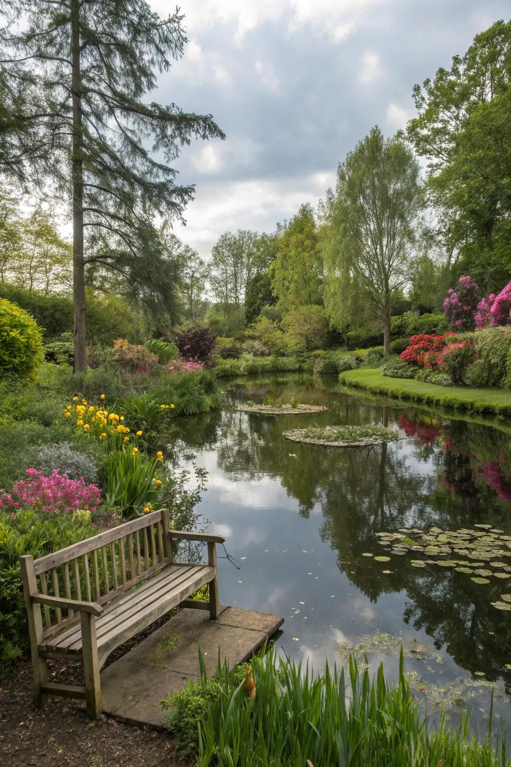 Reflective ponds add serenity and charm to your backyard.