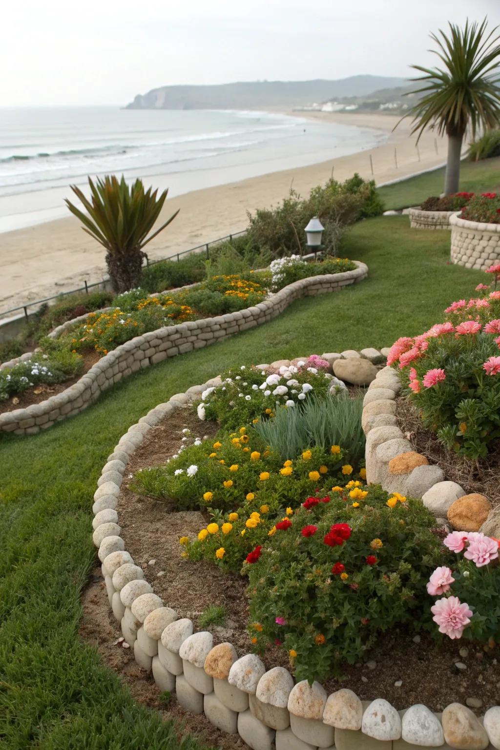 Coastal vibes with sea shell edging.