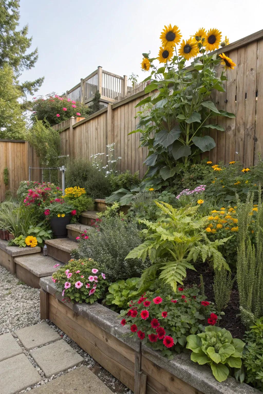 Different plant heights add visual interest.