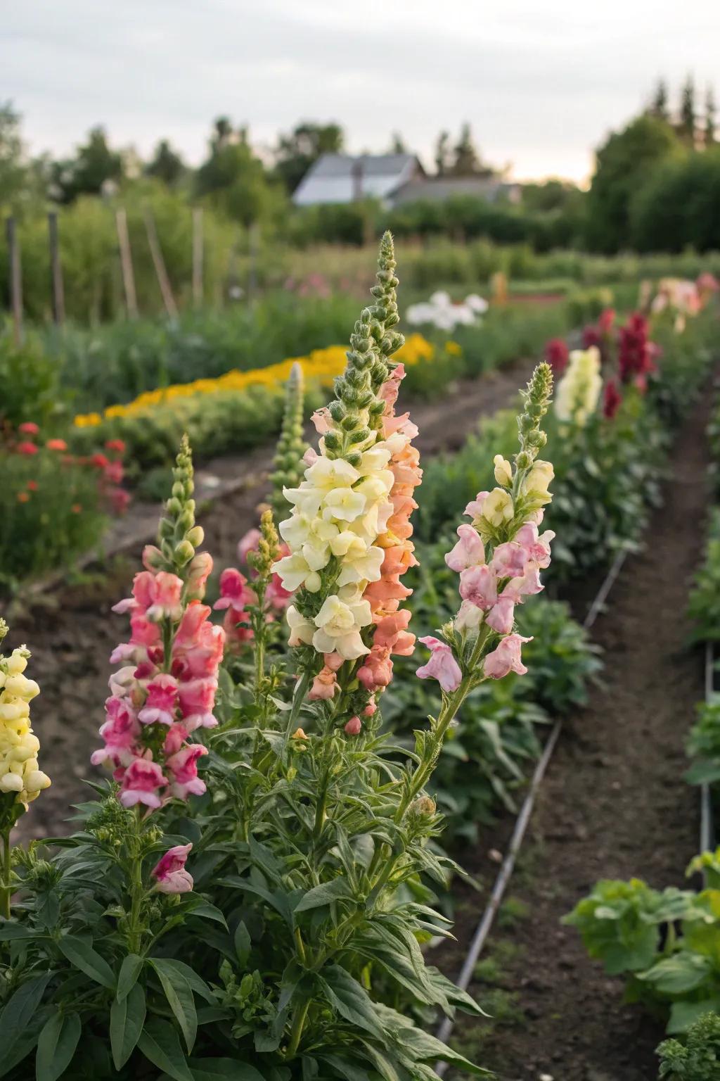 Snapdragons adding a playful touch to the garden.