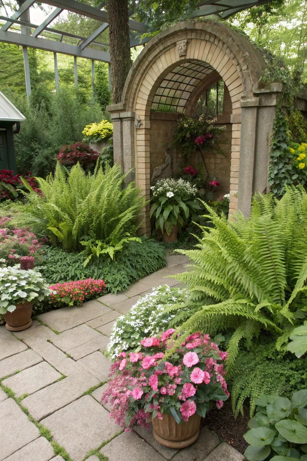 Enjoy seasonal surprises with foxtail ferns as a constant green backdrop.