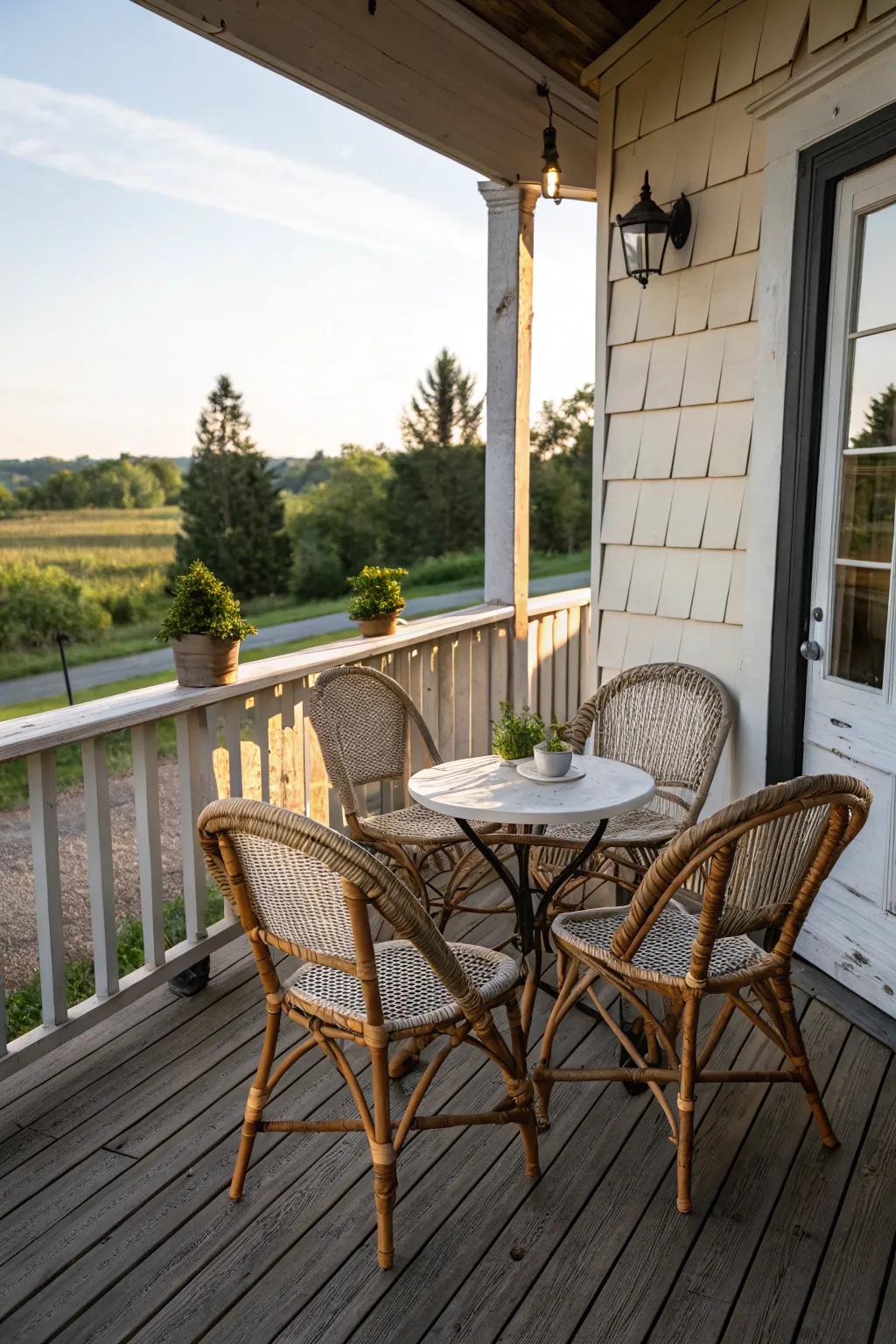 French bistro chairs offer an authentic touch.