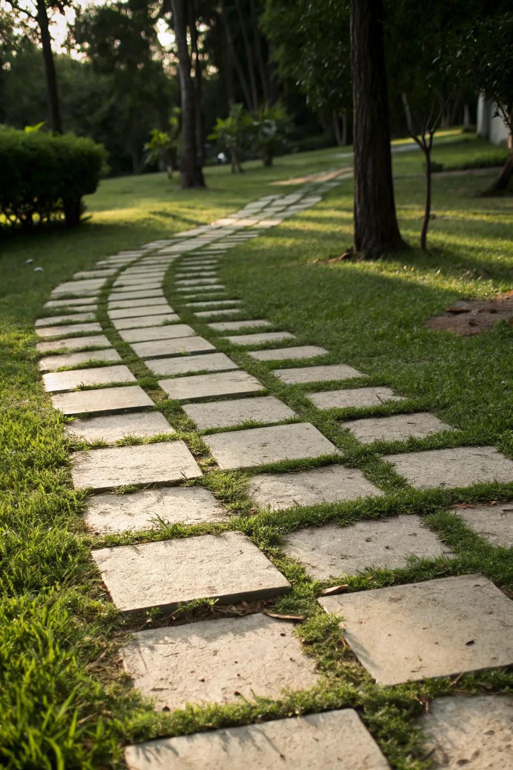 Create intrigue with a floating effect walkway.