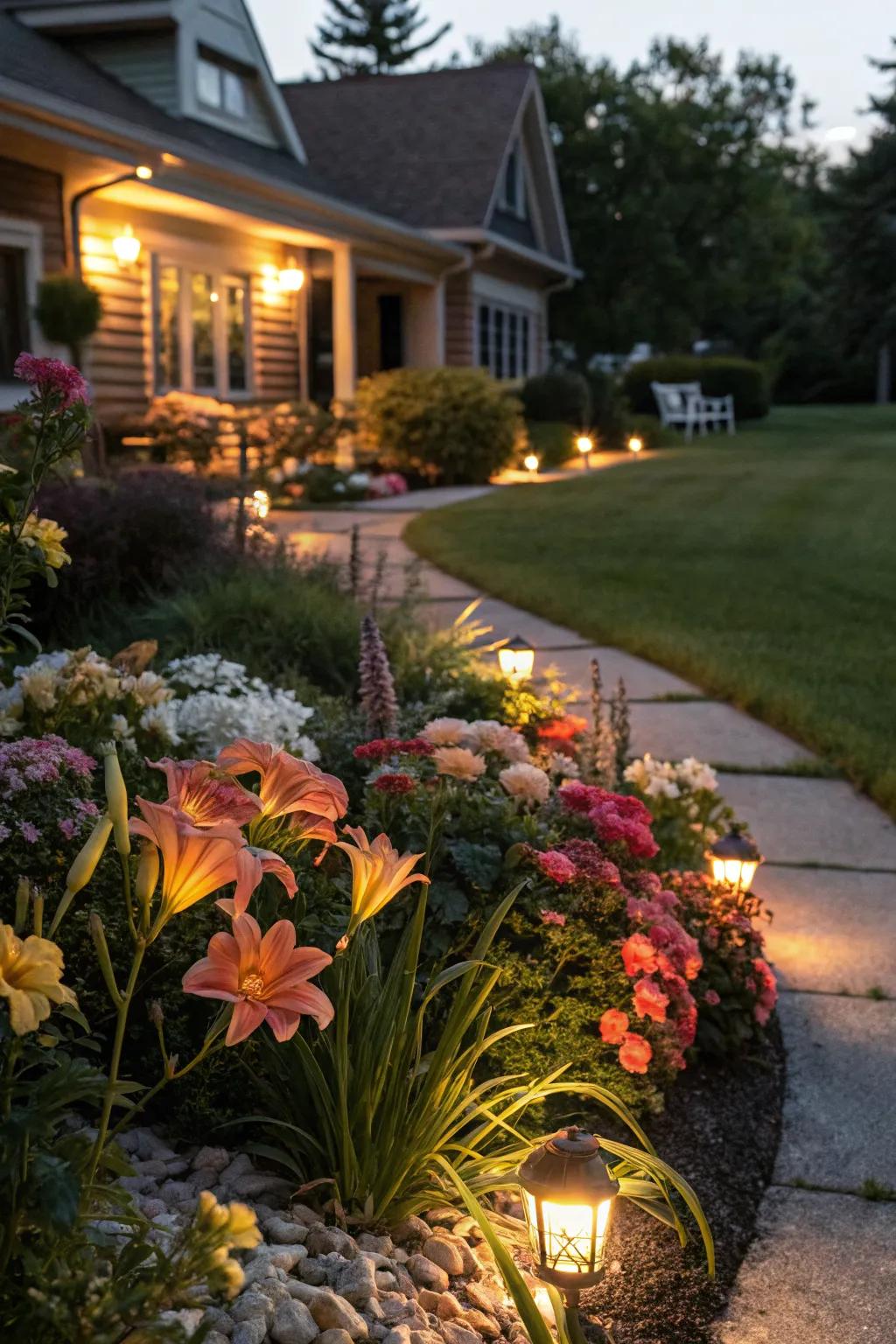 Lighting enhances the beauty of your garden after dark.