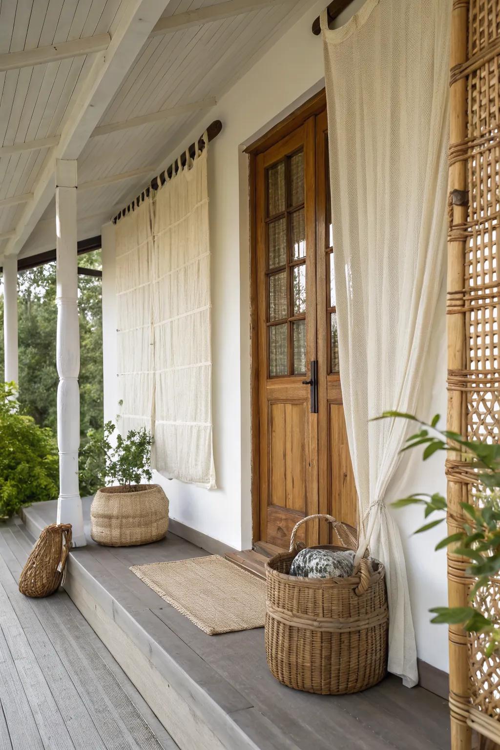 Natural materials create a zen atmosphere.