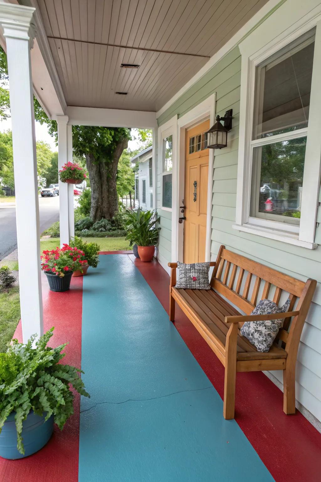 A painted porch floor can dramatically refresh your entryway's look.