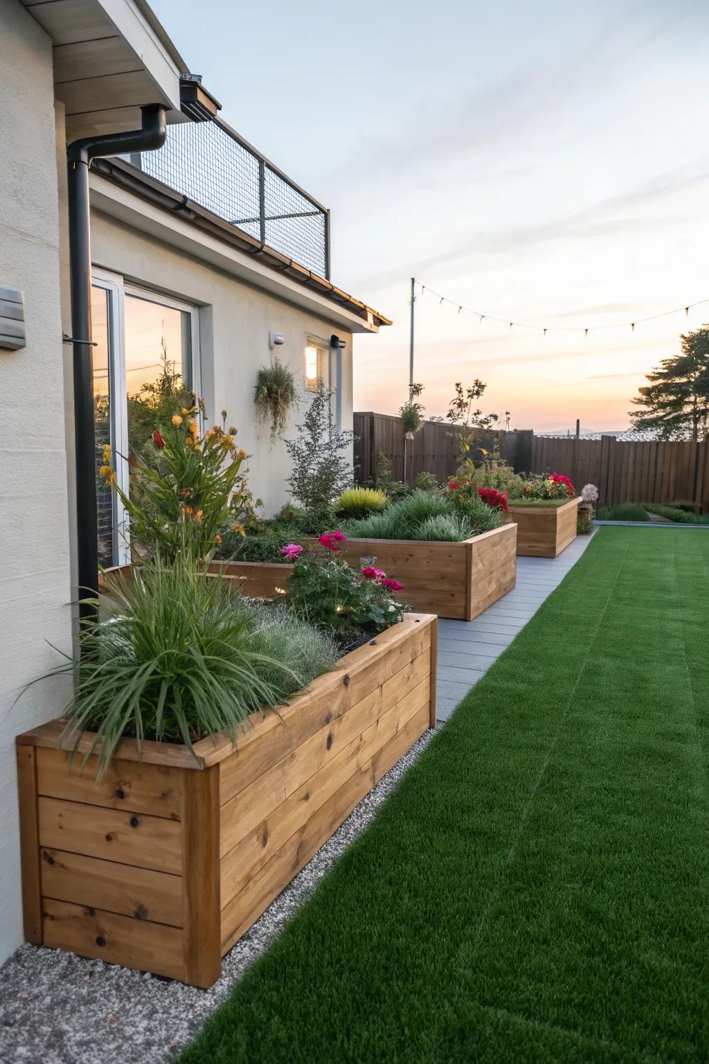 Natural wood elements adding warmth and texture.