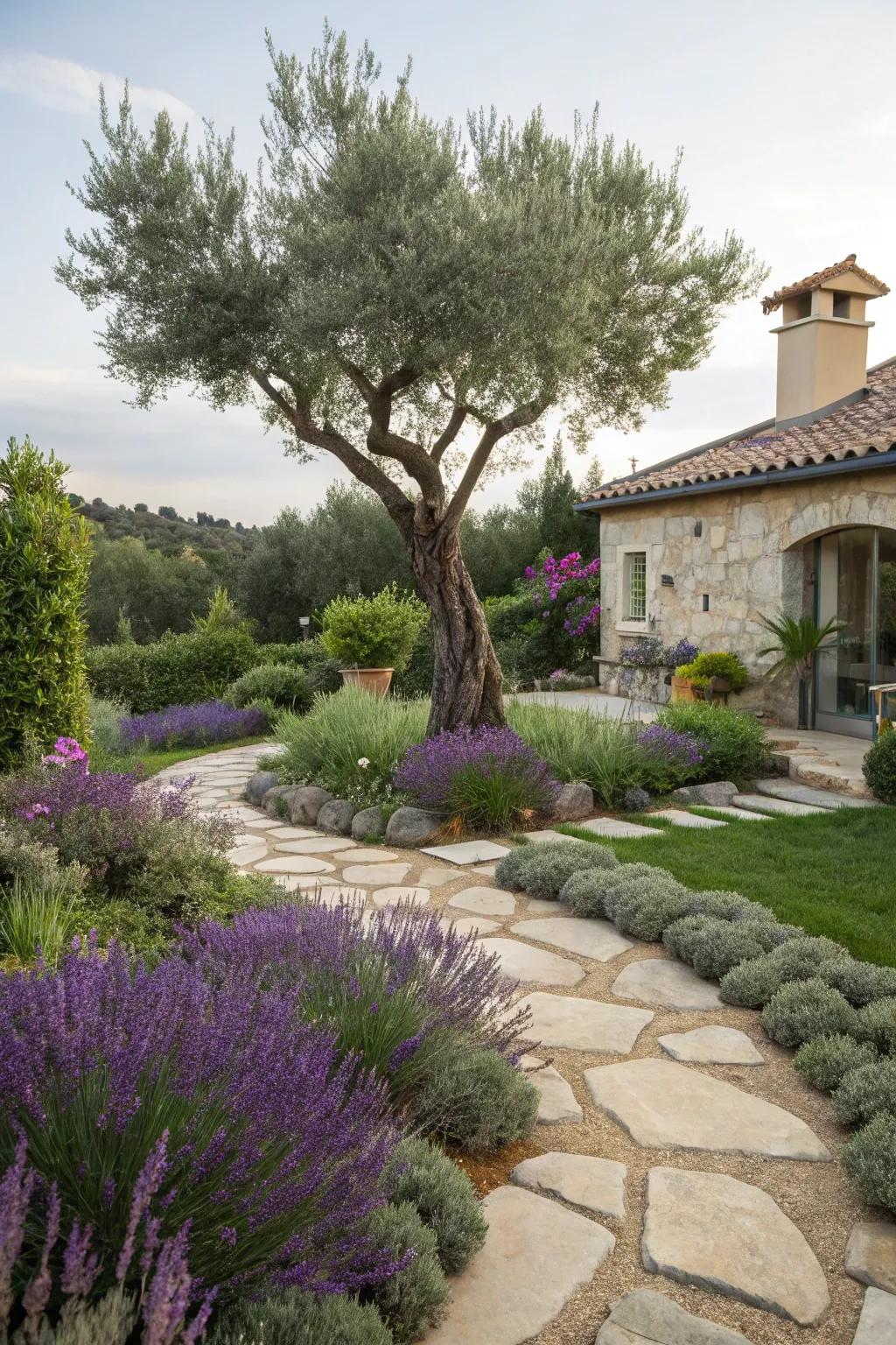 Olive trees bring timeless Mediterranean elegance to your garden.