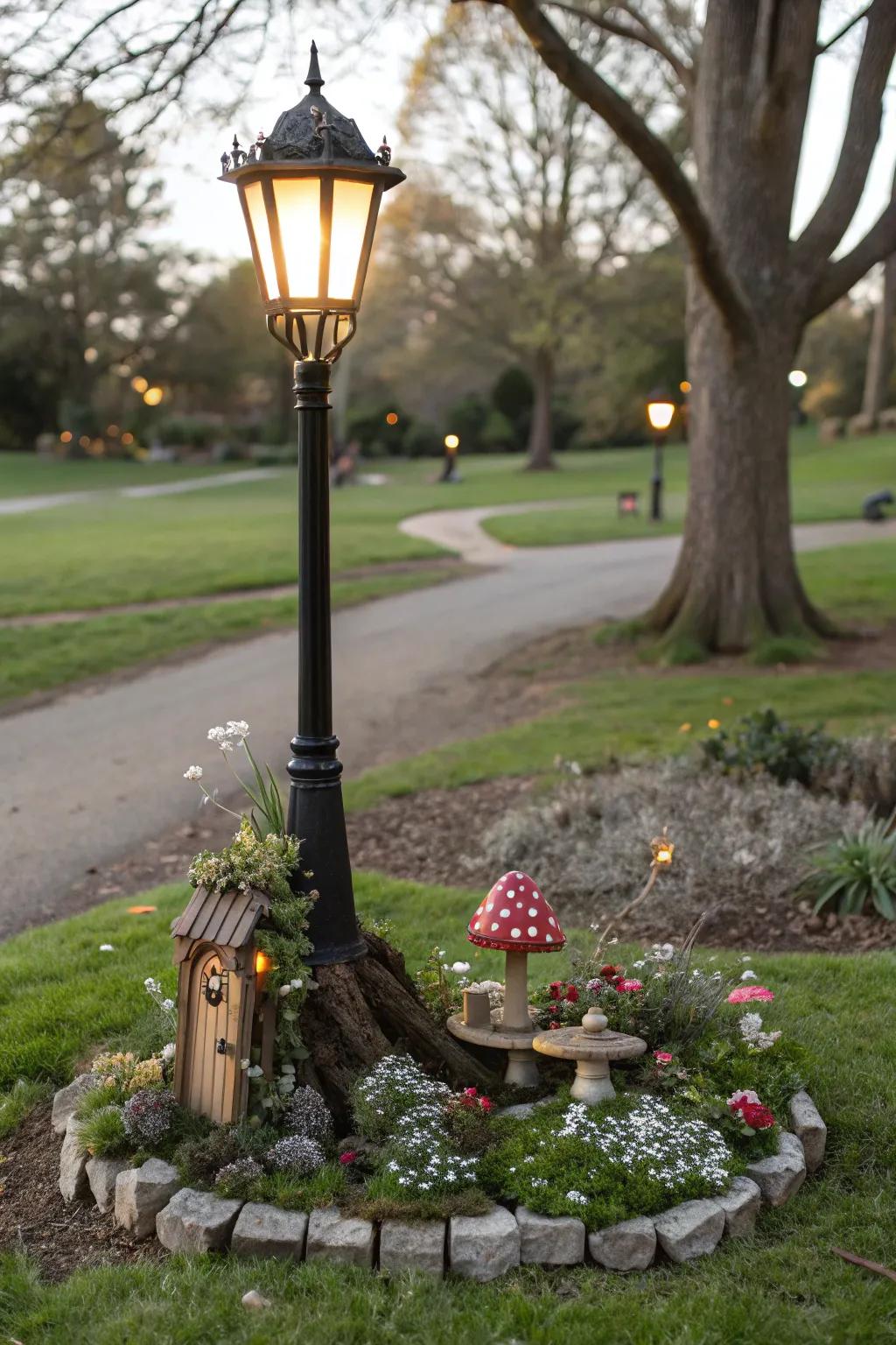 16 Charming Front Yard Lamp Post Landscaping Ideas