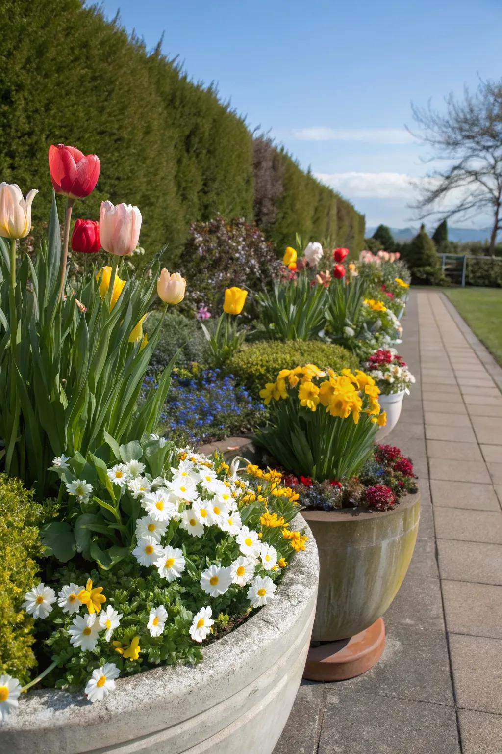 A seasonal garden that evolves with the changing weather.