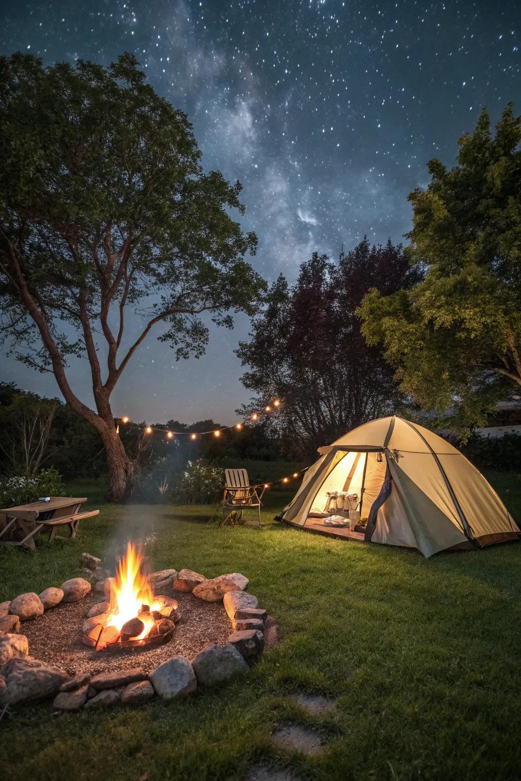 Camp out under the stars in your own backyard.