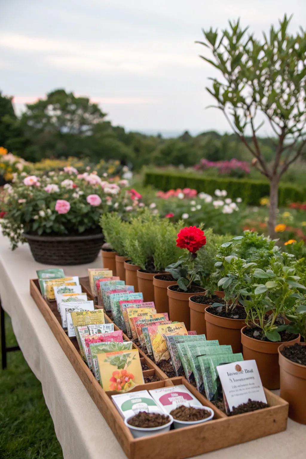 Eco-friendly favors offer a lasting memory and encourage gardening.