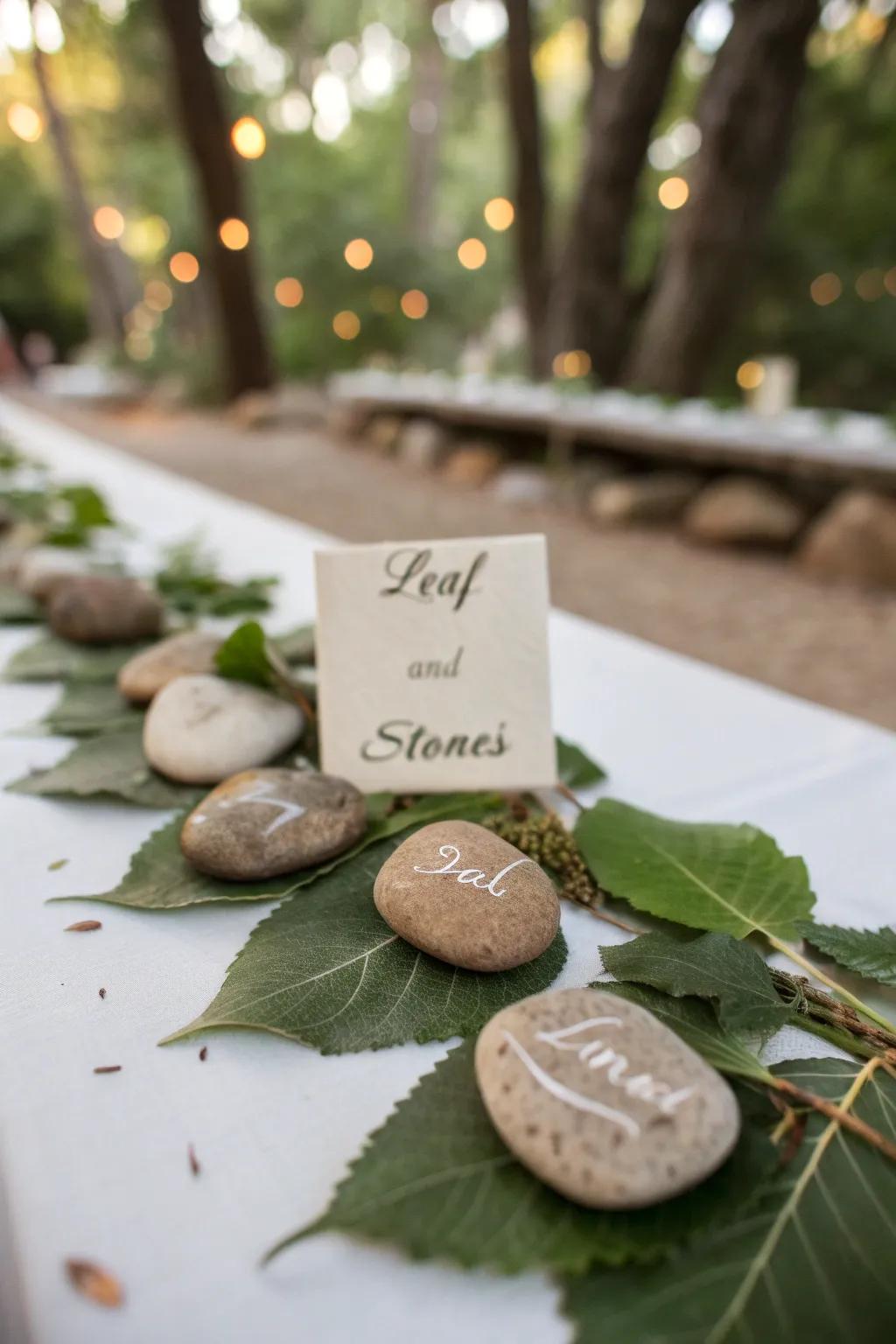 Thoughtful and personalized place cards adding a special touch to the dinner table.